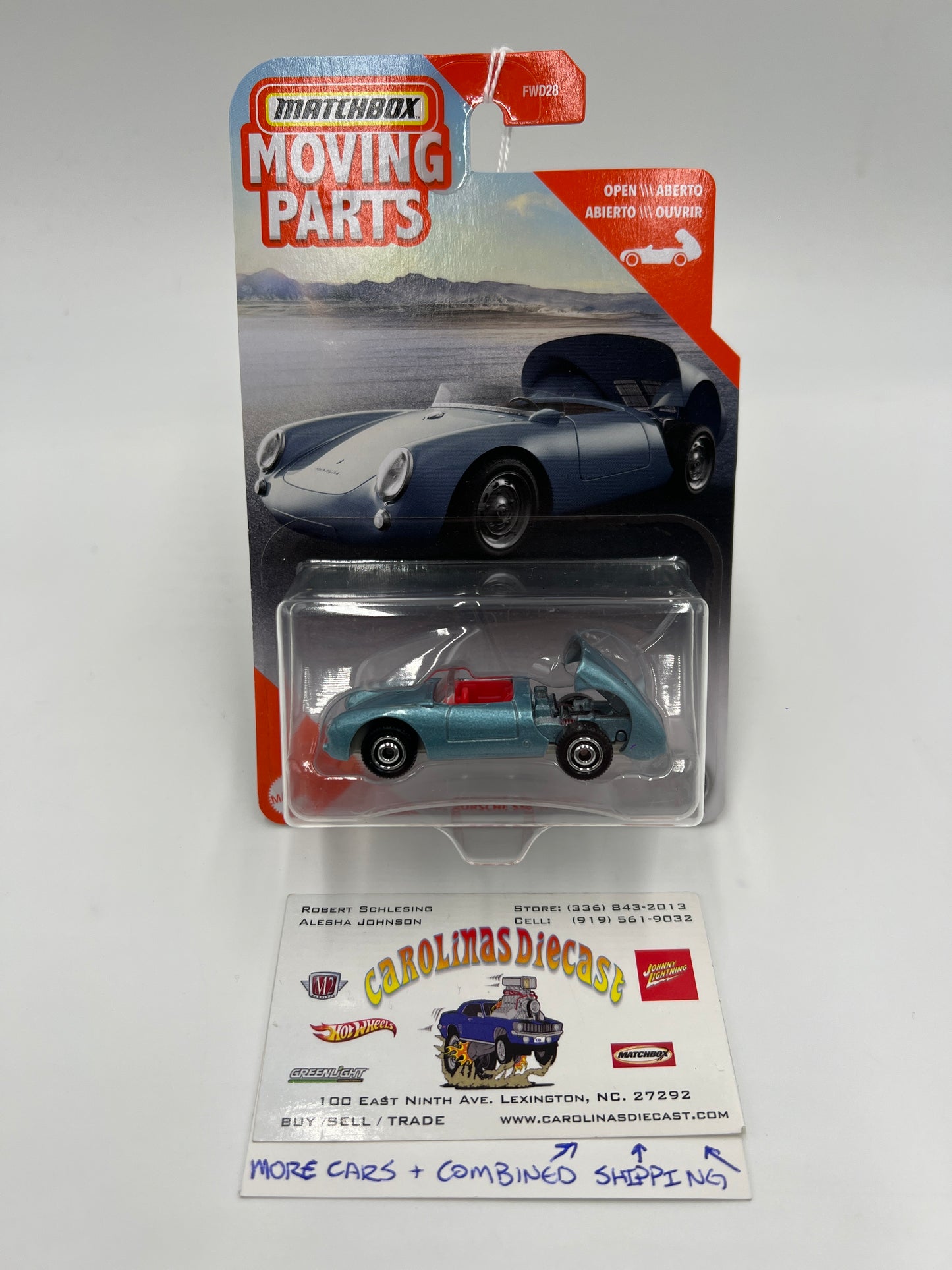 Matchbox Moving Parts 1955 Porsche 550 Spyder Light Blue 167M