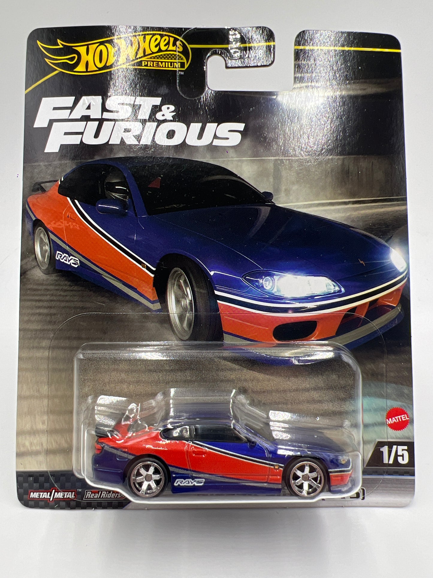 Hot Wheels Premium Fast & Furious #1 Nissan Silvia S15 Blue/Orange 246N