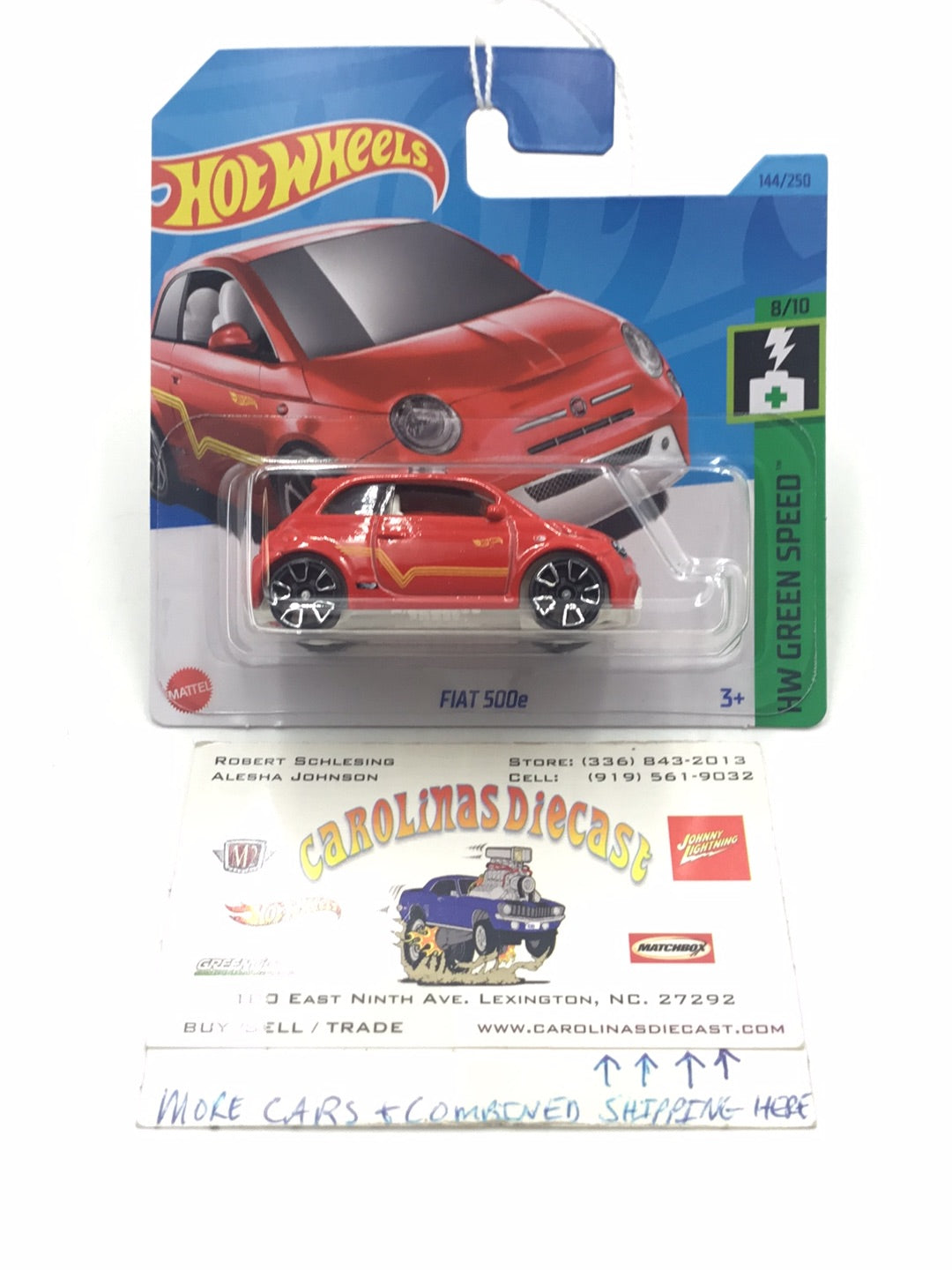 2023 hot wheels Short Card #144 Fiat 500e 64i