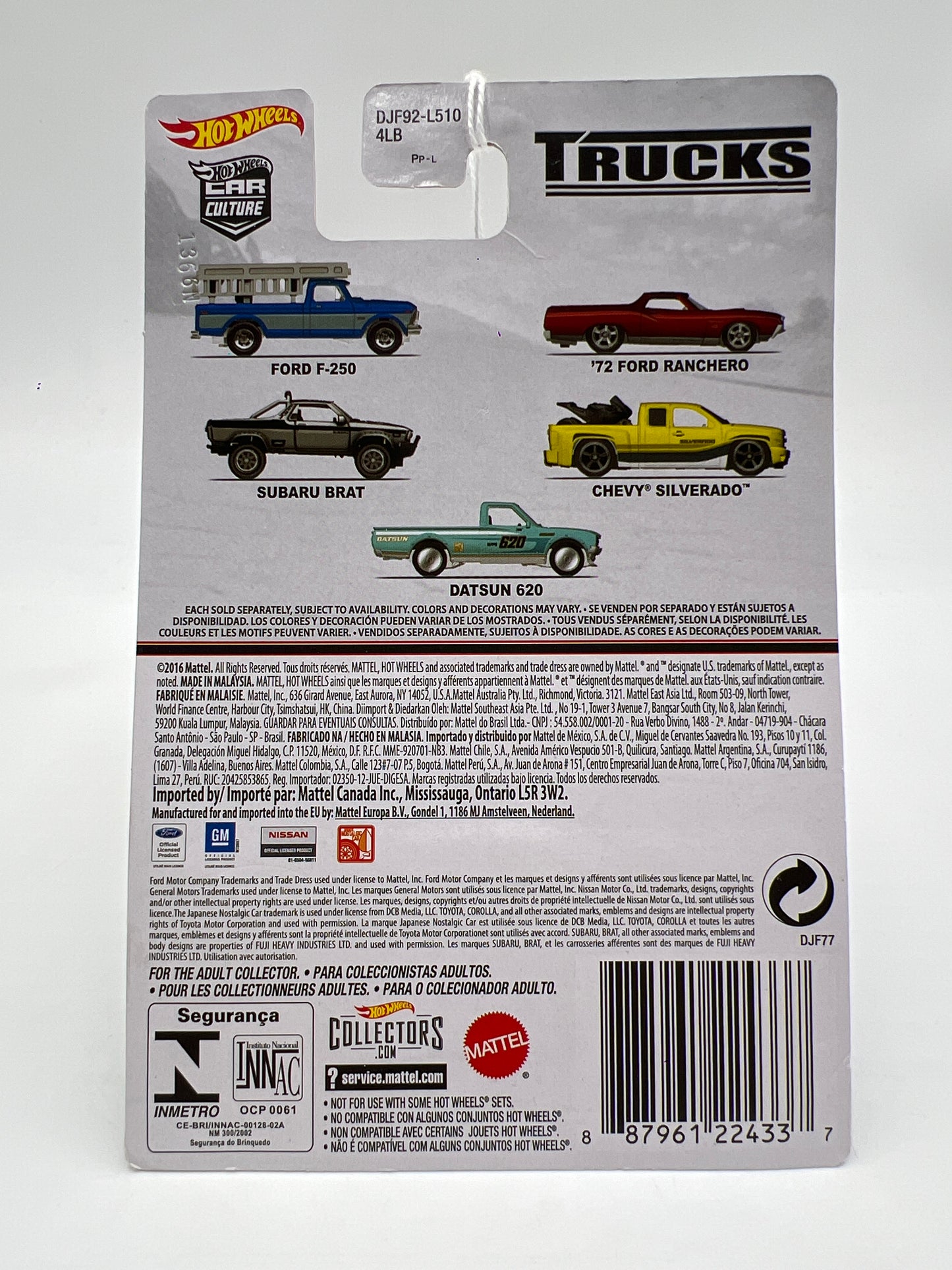 Hot Wheels Car Culture Trucks #5 Datsun 620 Light Blue 244A