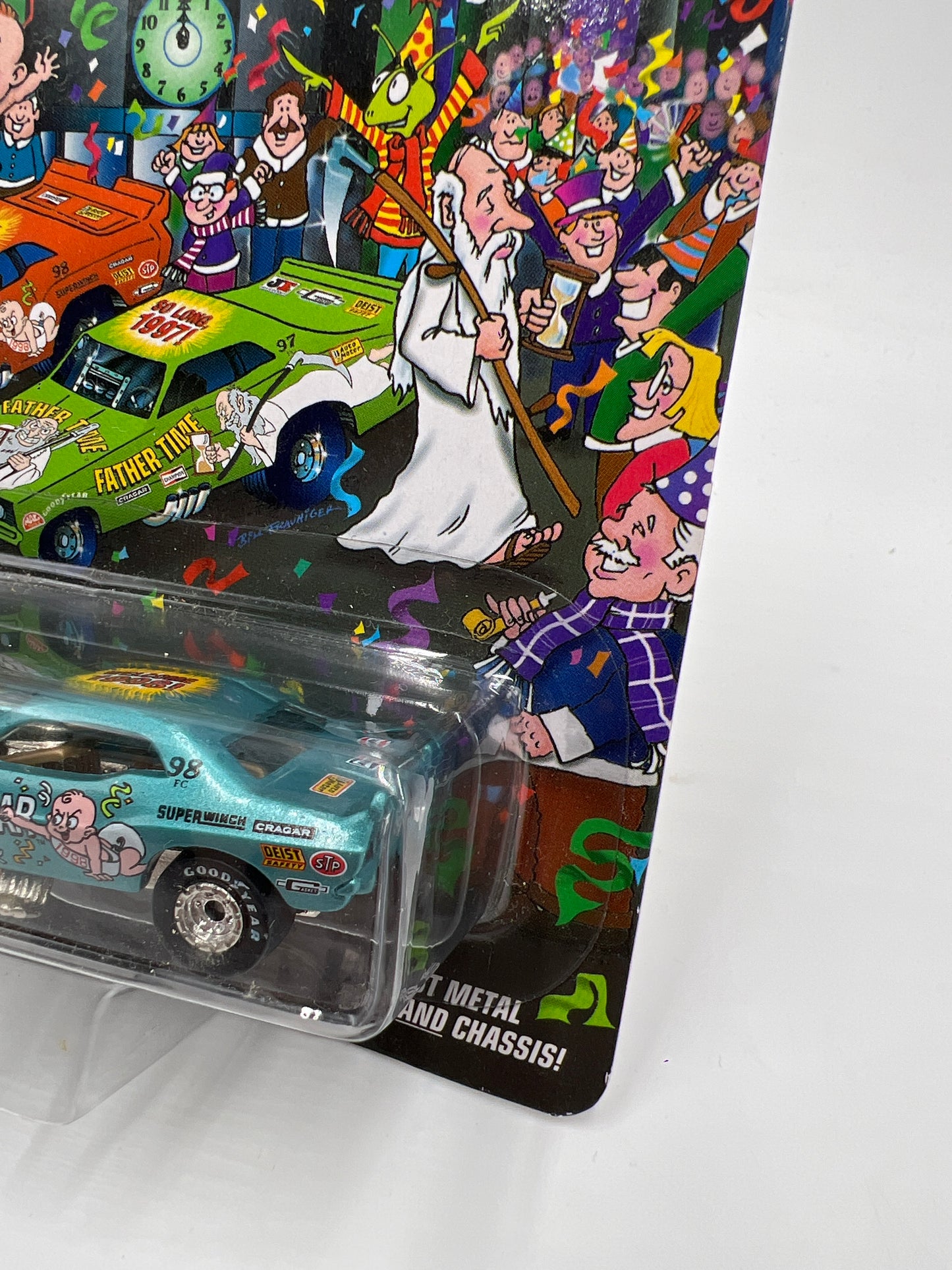 Johnny Lightning Dragsters New Year 98 #3512 Baby New Year Blue 186C