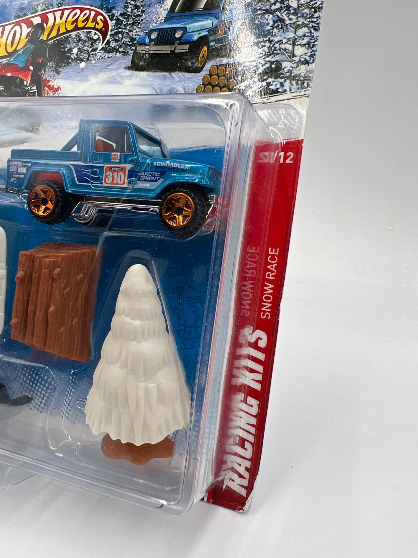 2011 Hot Wheels Racing Kits #1 Snow Race Jeep Scrambler / Snowmobile SR
