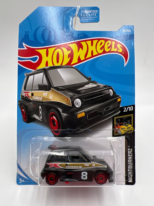 2019 Hot Wheels Nightburnerz #81 85 Honda City Turbo II Black 76C