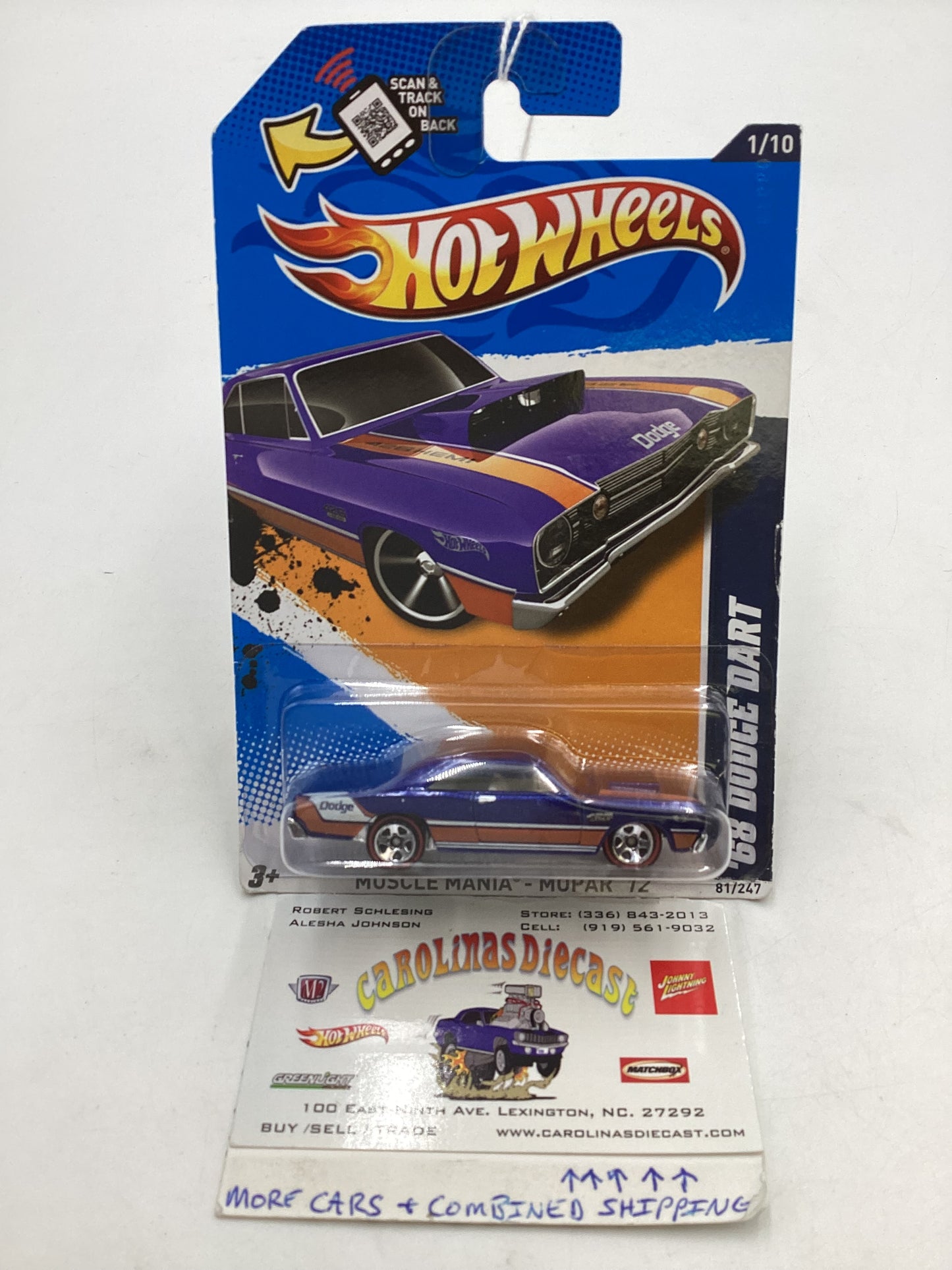 2012 Hot Wheels Muscle Mania Mopar #81 68 Dodge Dart Walmart Exclusive 237F