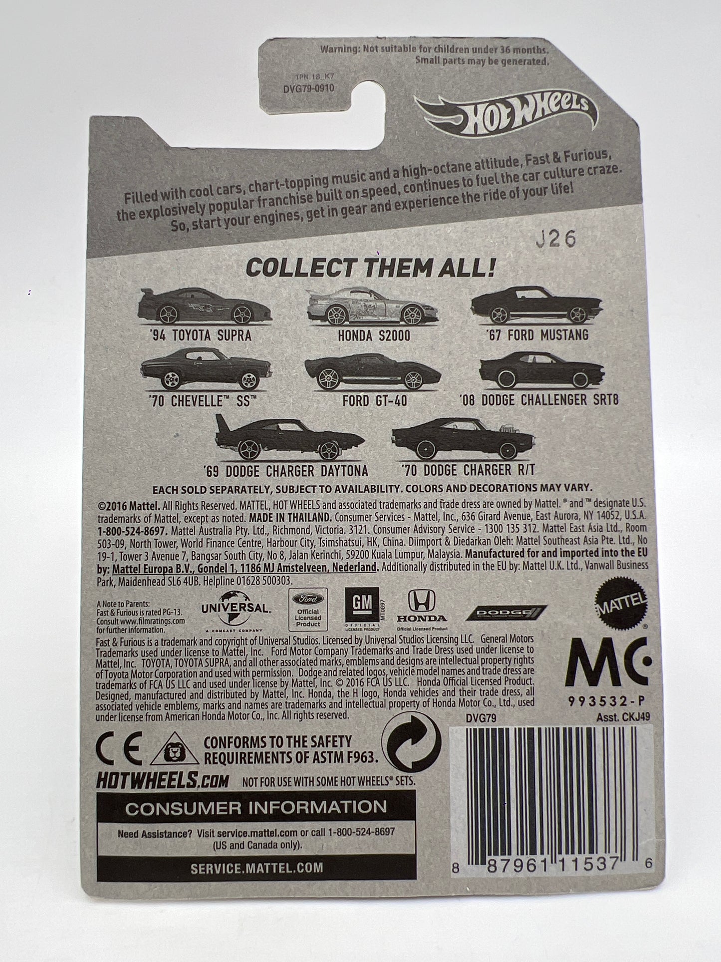 Hot Wheels Fast and Furious #2 Honda S2000 Pink Suki W/Protector