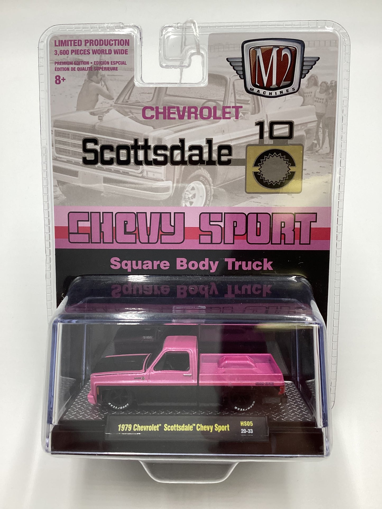 M2 Machines Chevy Sport Squarebody Truck 1979 Chevrolet Scottsdale Chevy Sport Pink HS05