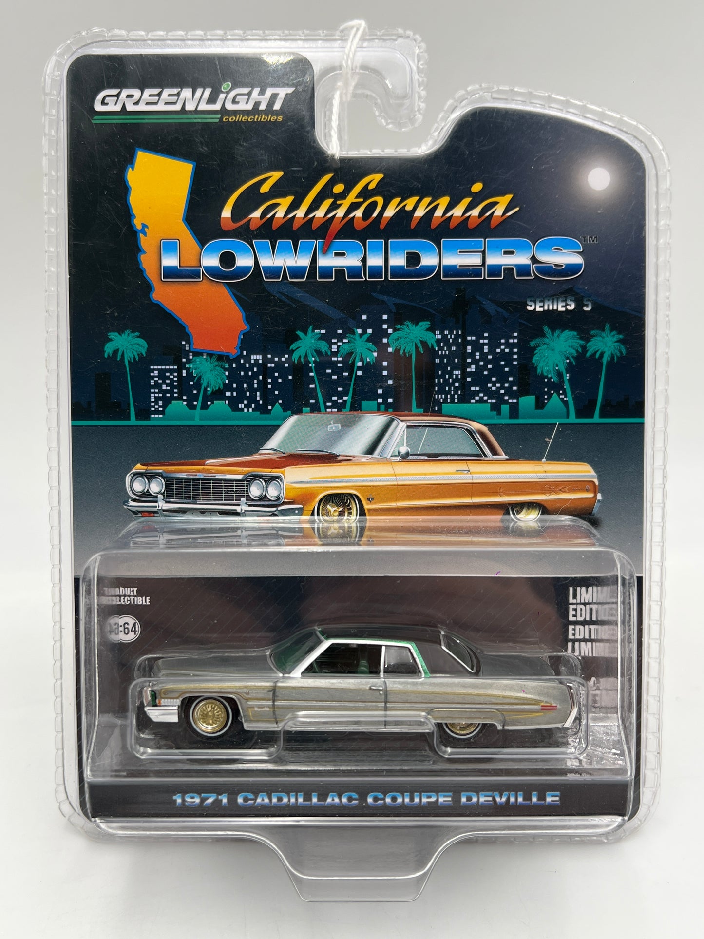Greenlight California Lowriders Series 5 RAW CHASE 1971 Cadillac Coupe DeVille