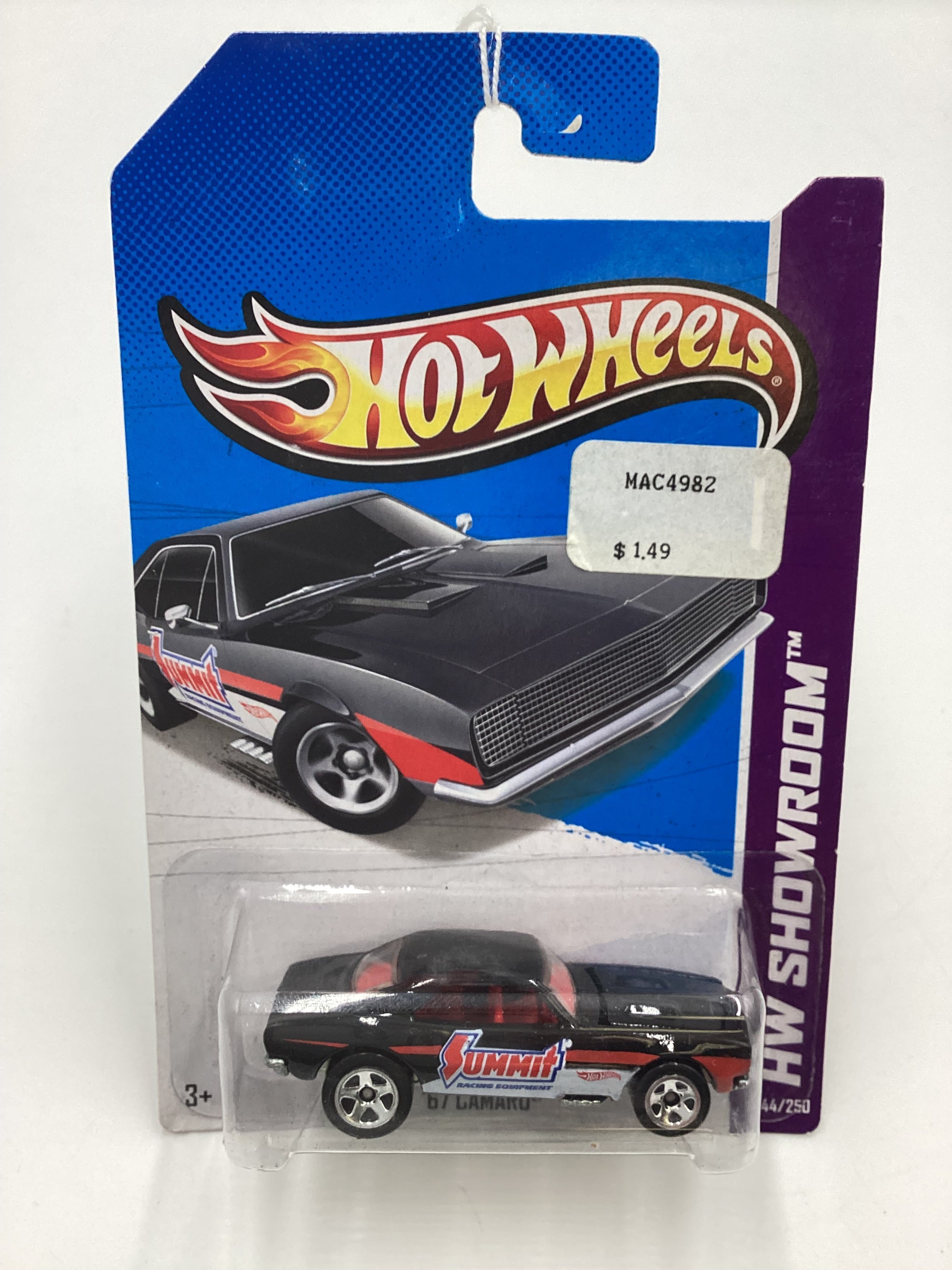 Hot Wheels 2013 #244 67 Camaro Summit Black International card
