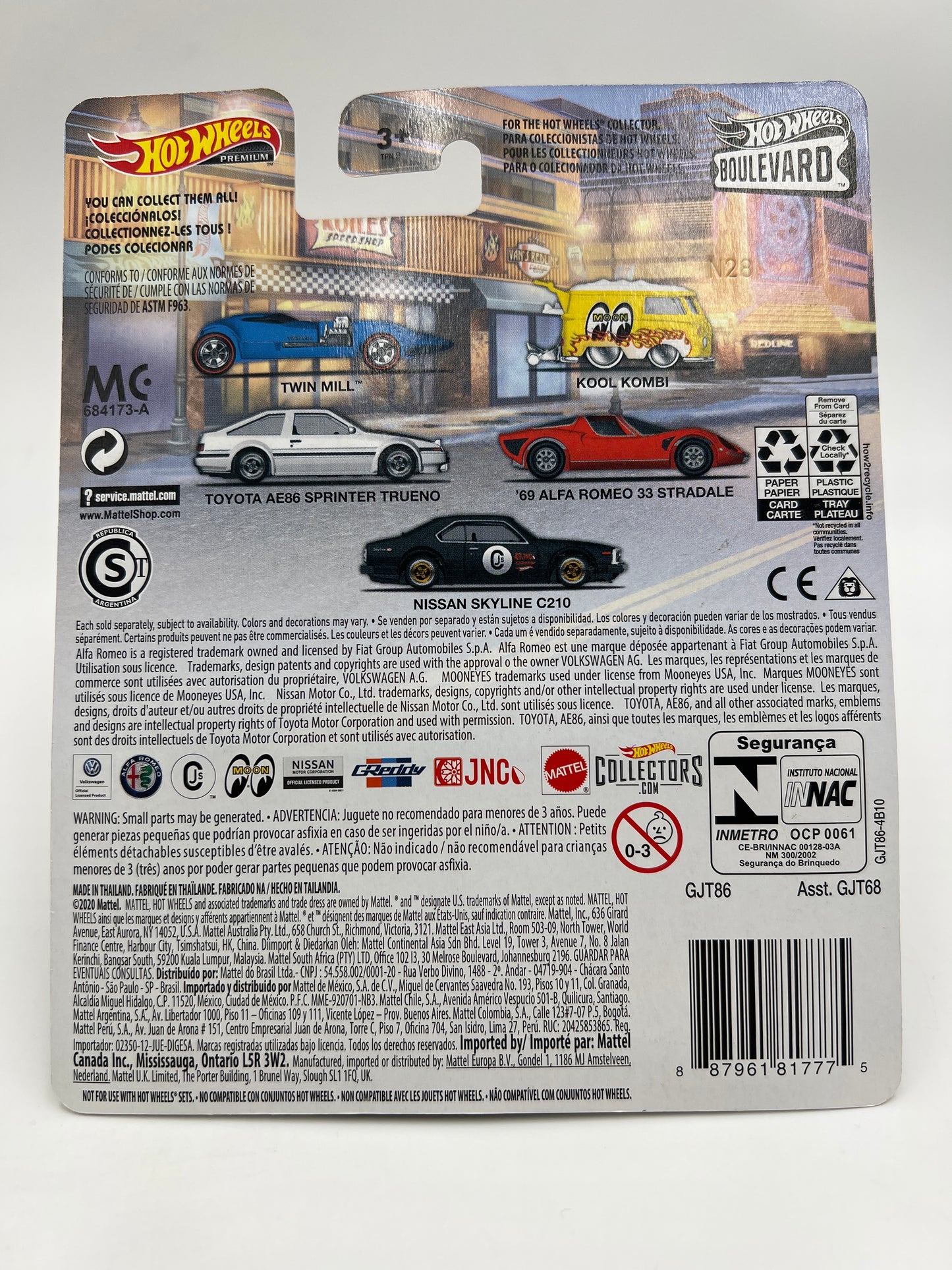 Hot Wheels Premium Boulevard #17 Kool Kombi Yellow Mooneyes W/Protector