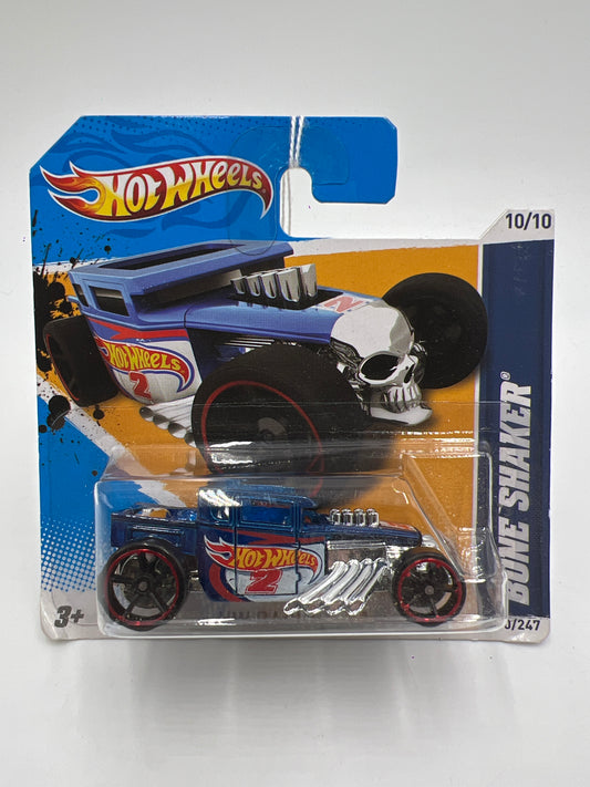 2012 Hot Wheels Short Card HW Racing #180 Bone Shaker Blue