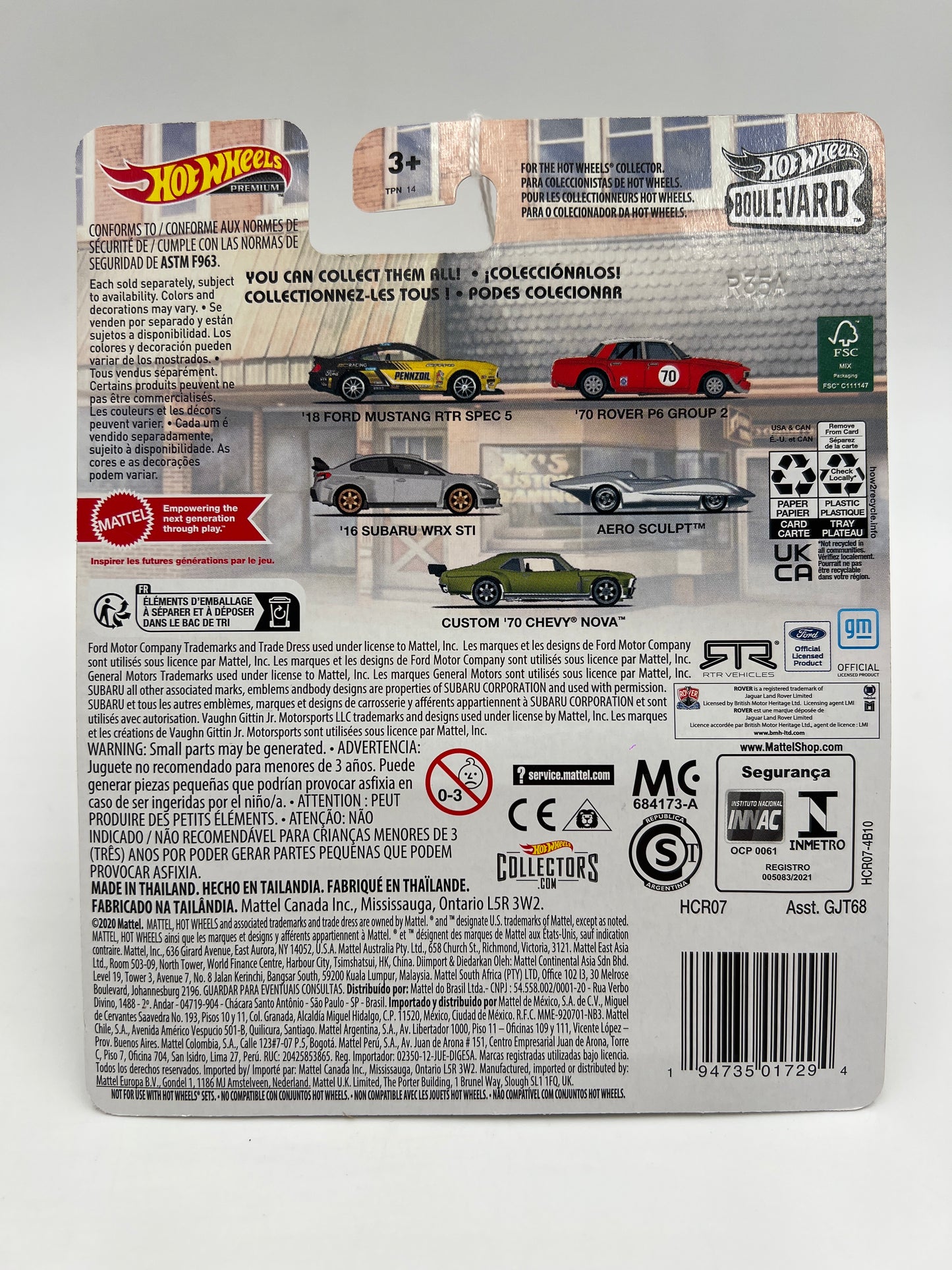 Hot Wheels Premium Boulevard #63 16 Subaru WRX STI Silver 261B
