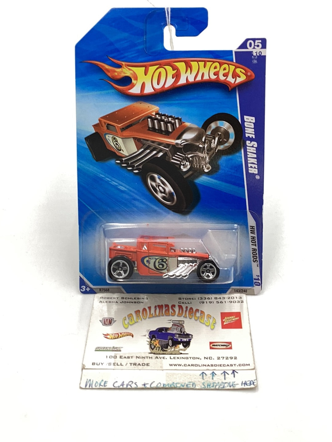 2010 Hot Wheels Hot Rods #143 Bone Shaker orange 56C