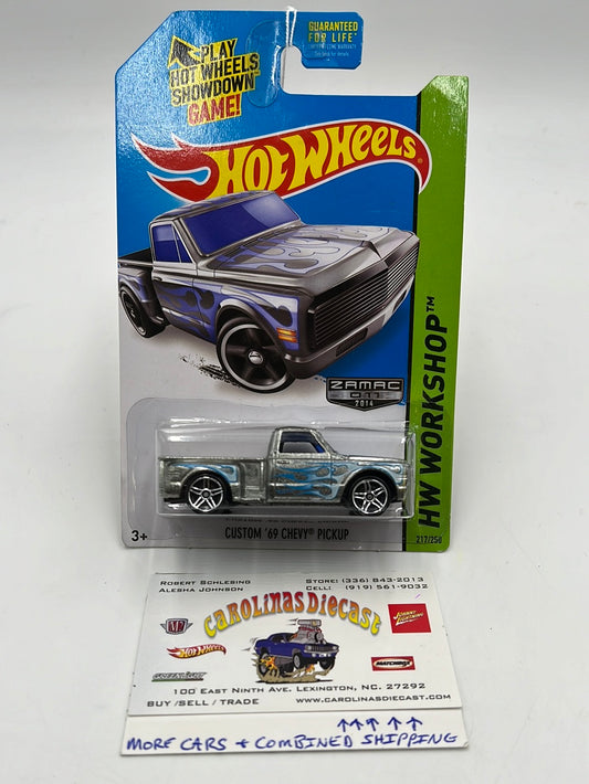 Hot Wheels 2014 HW Workshop Custom 69 Chevy Pickup Zamac #217 147C