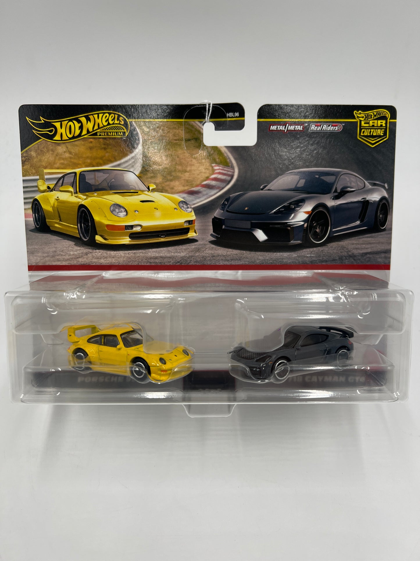 2025 Hot Wheels Car Culture Target 2 Pack Porsche 993 GT2 Yellow & Porsche 718 Cayman GT4 Gray 281B