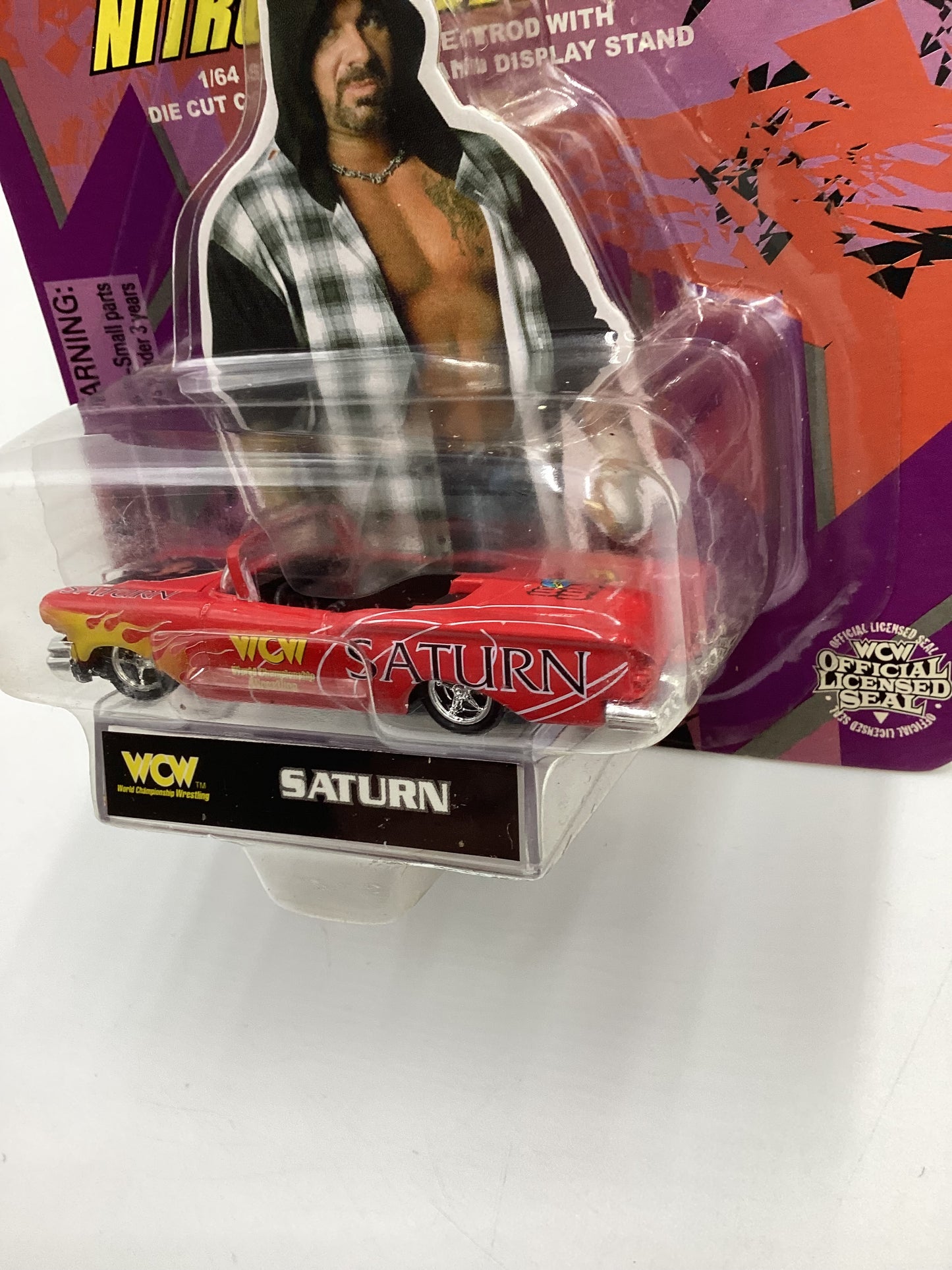 Racing Champions WCW Nitro Streetrods Saturn 58 Chevy Impala Custom Red SR