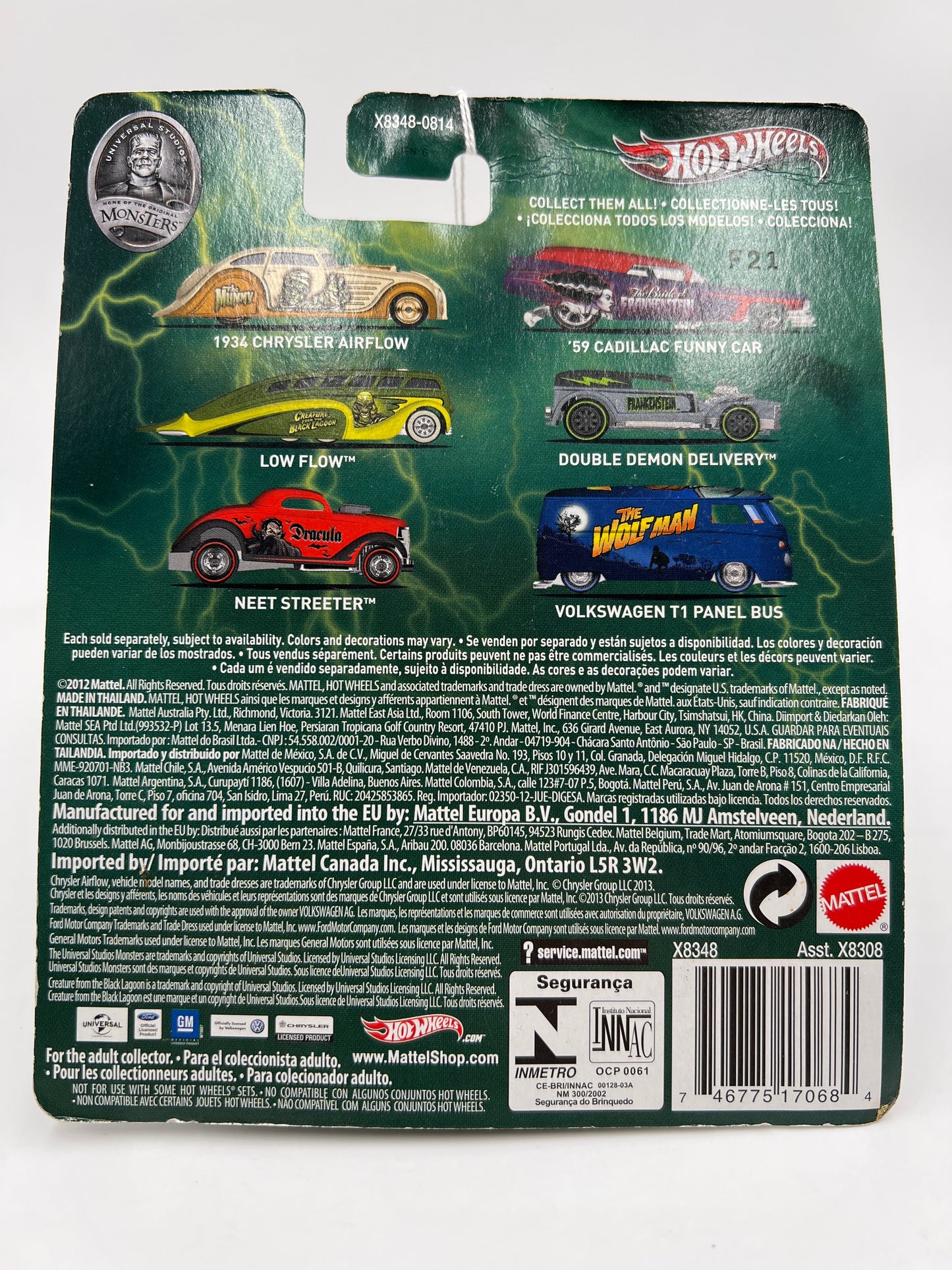 Hot Wheels Premium Universal Studios Monsters Creature From The Black Lagoon Low Flow Green 268A