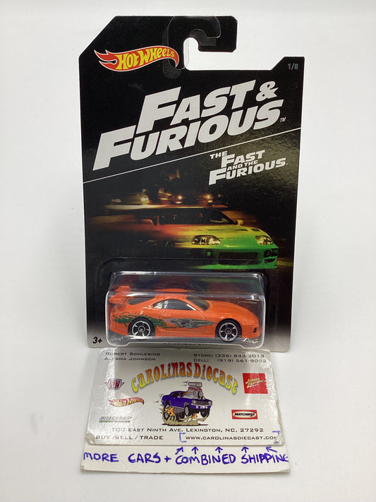 2017 Hot Wheels The Fast & Furious #1 94 Toyota Supra Orange with protector