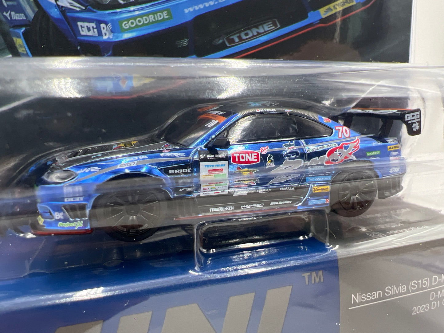 Mini GT Japan Exclusive #855 Nissan Silvia S15 D-Max Racing 2023 D1 Grand Prix Blue 236A