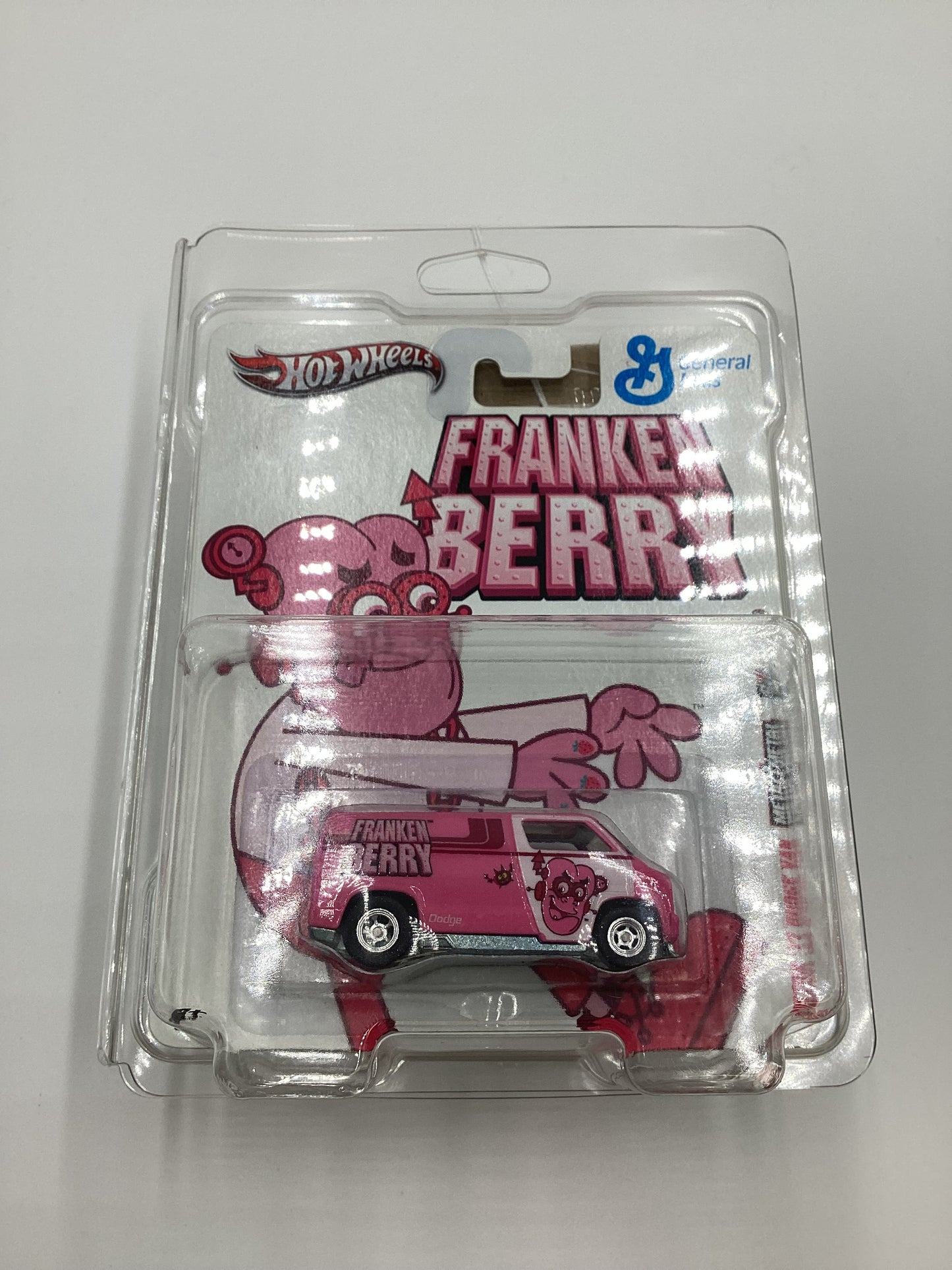 2011 Hot Wheels Premium General Mills Custom 77 Dodge Van Pink Franken Berry with protector