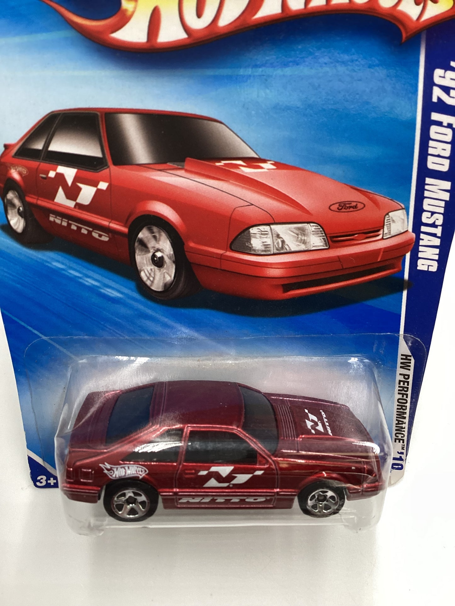 2010 Hot Wheels 92 Ford Mustang Red #105 20A