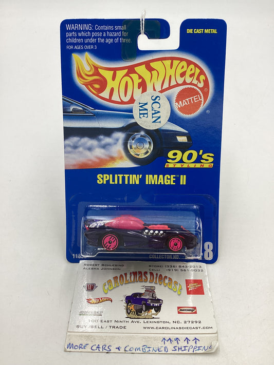 Hot Wheels Blue Card Collector No. 248 Splittin Image II Blue UHPK Wheels / Pink window