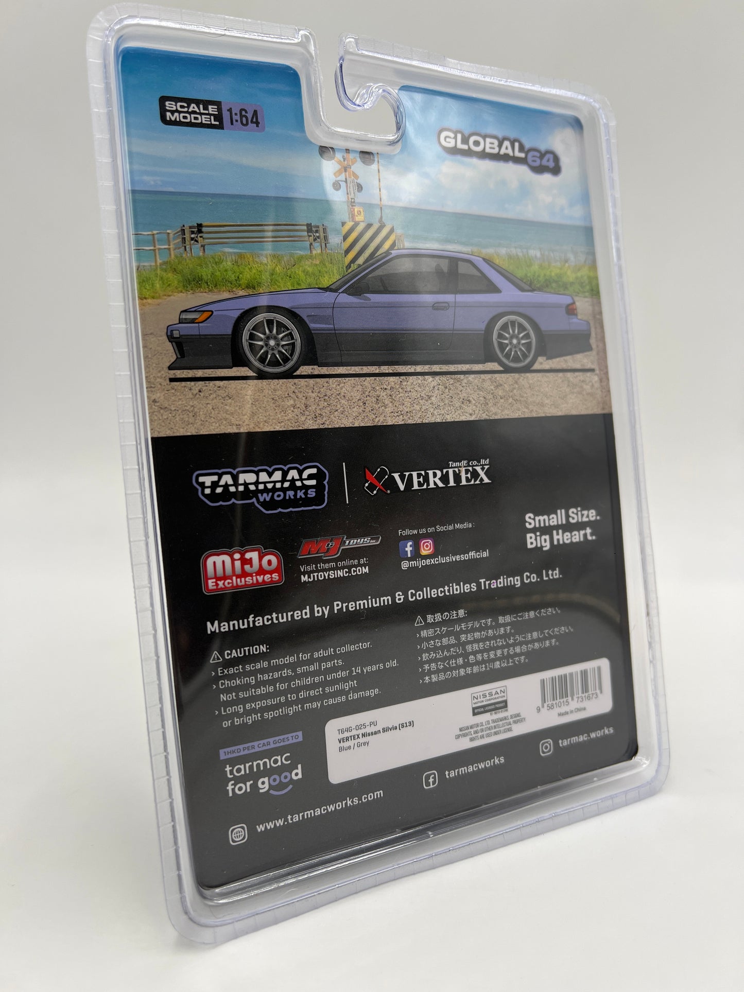 Tarmac Works Mijo Exclusives VERTEX Nissan Silvia S13 Blue/Gray