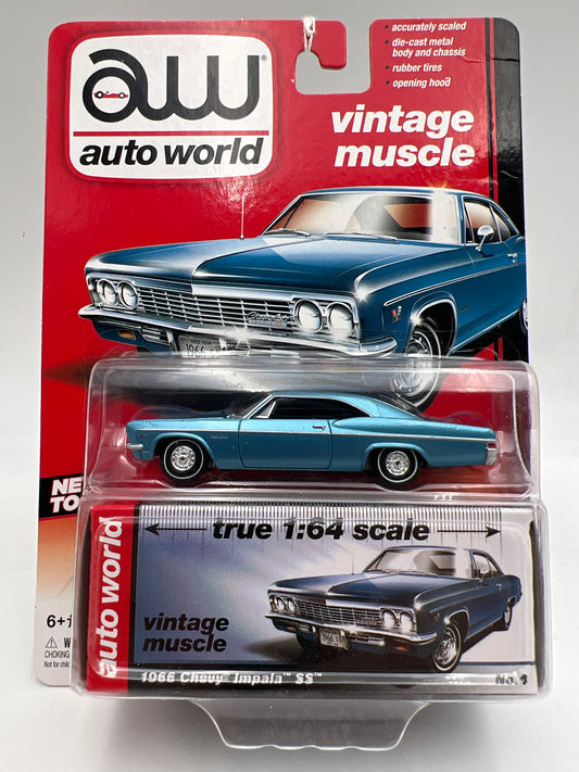 Auto World Vintage Muscle #4 1966 Chevy Impala SS Blue