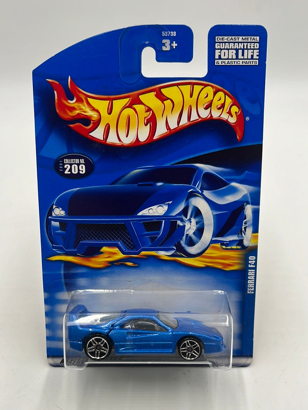 2001 Hot Wheels Blue Ferrari F40 #209