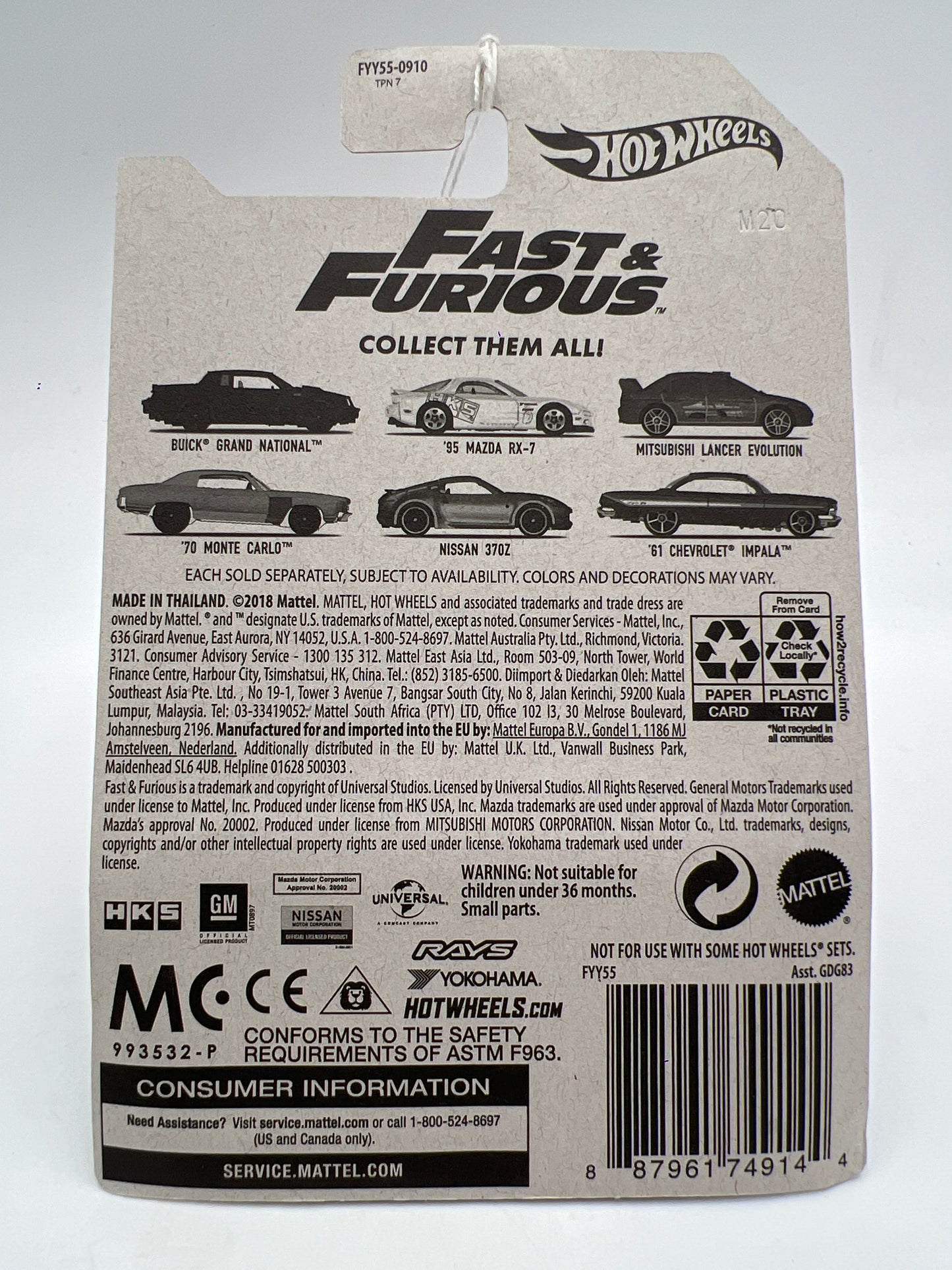 Hot Wheels Fast and Furious #1 Buick Grand National Black 73F