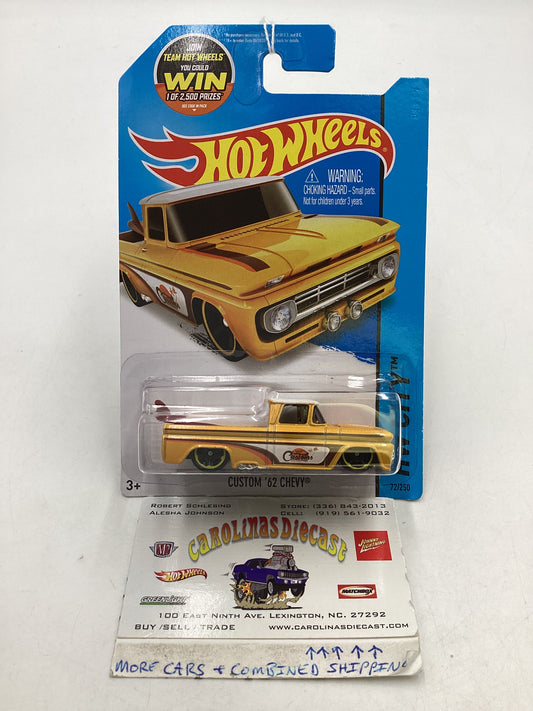 2015 Hot wheels #72 Custom 62 Chevy Yellow