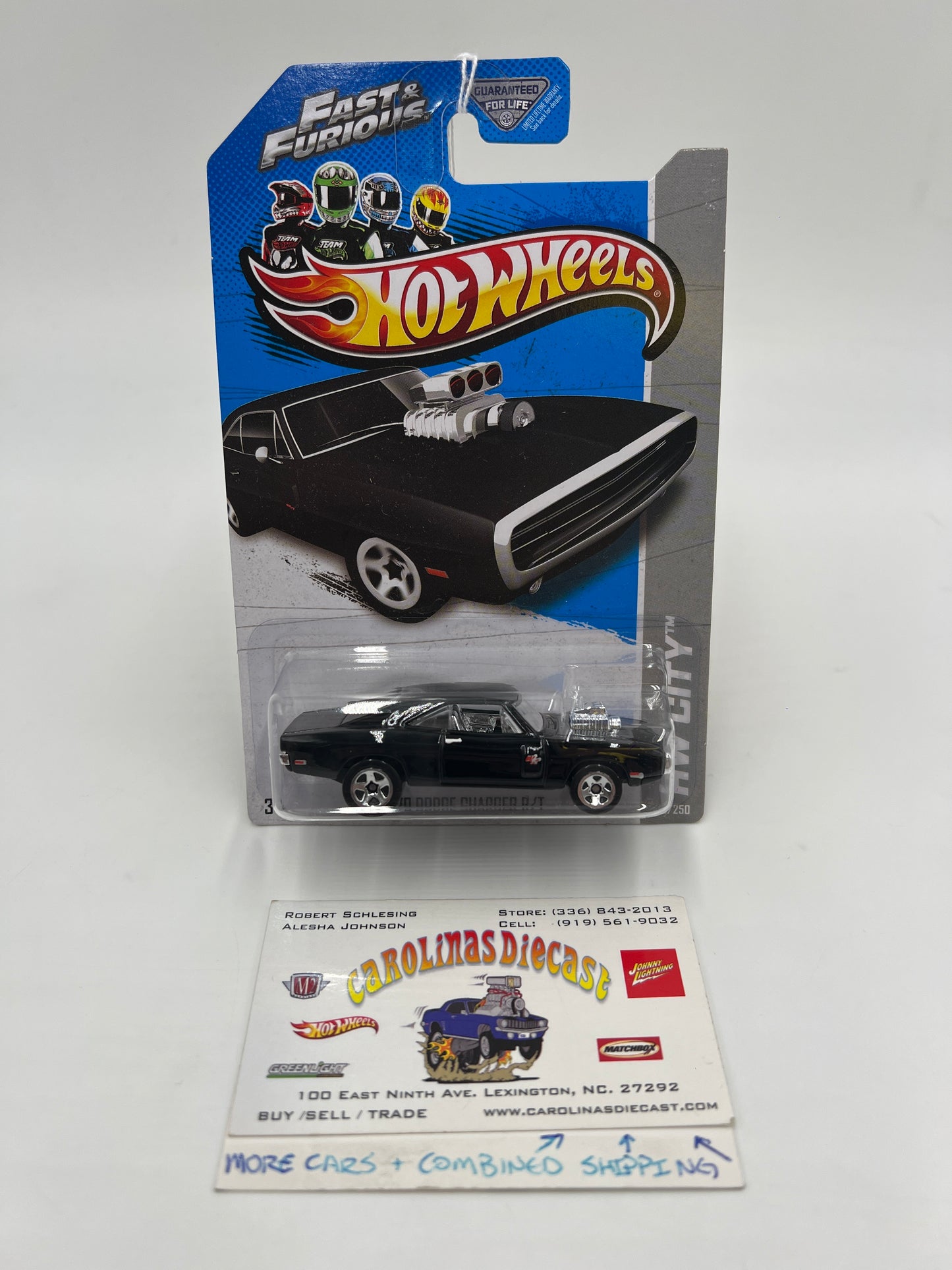 2013 Hot Wheels City #3 Fast & Furious 70 Dodge Charger R/T Black