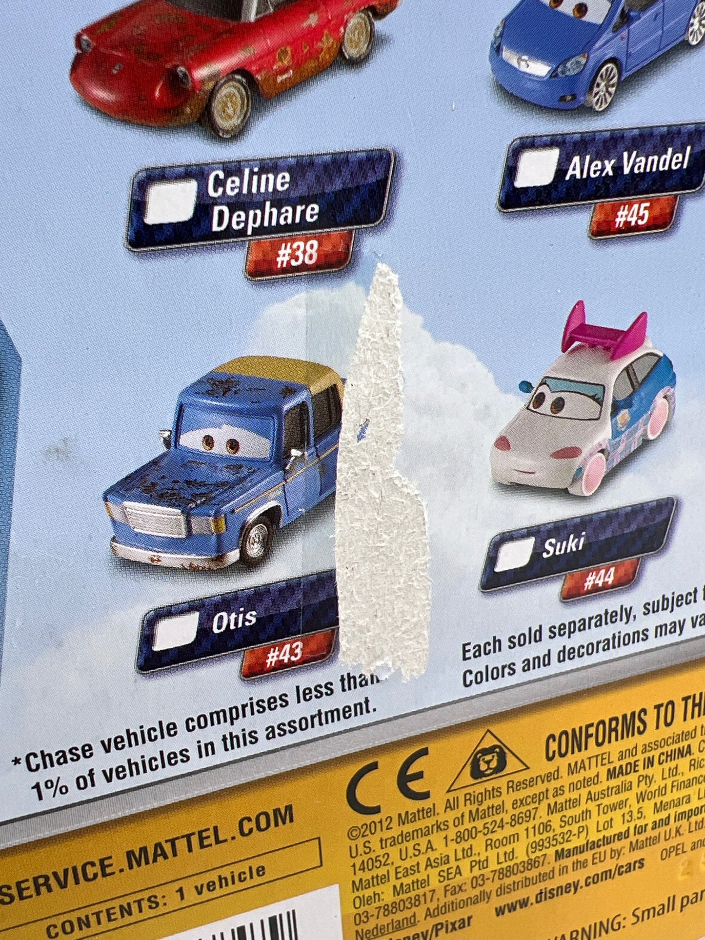 Disney Pixar Cars 2 #47 CHASE Fabrizio Orange