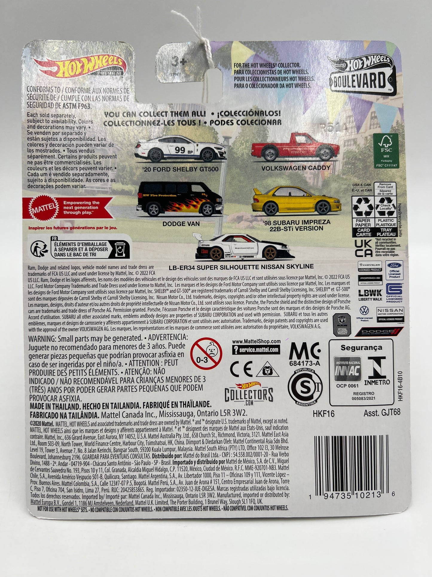 Hot Wheels Premium Boulevard #69 98 Subaru Impreza 22B-STi Version Yellow 260C