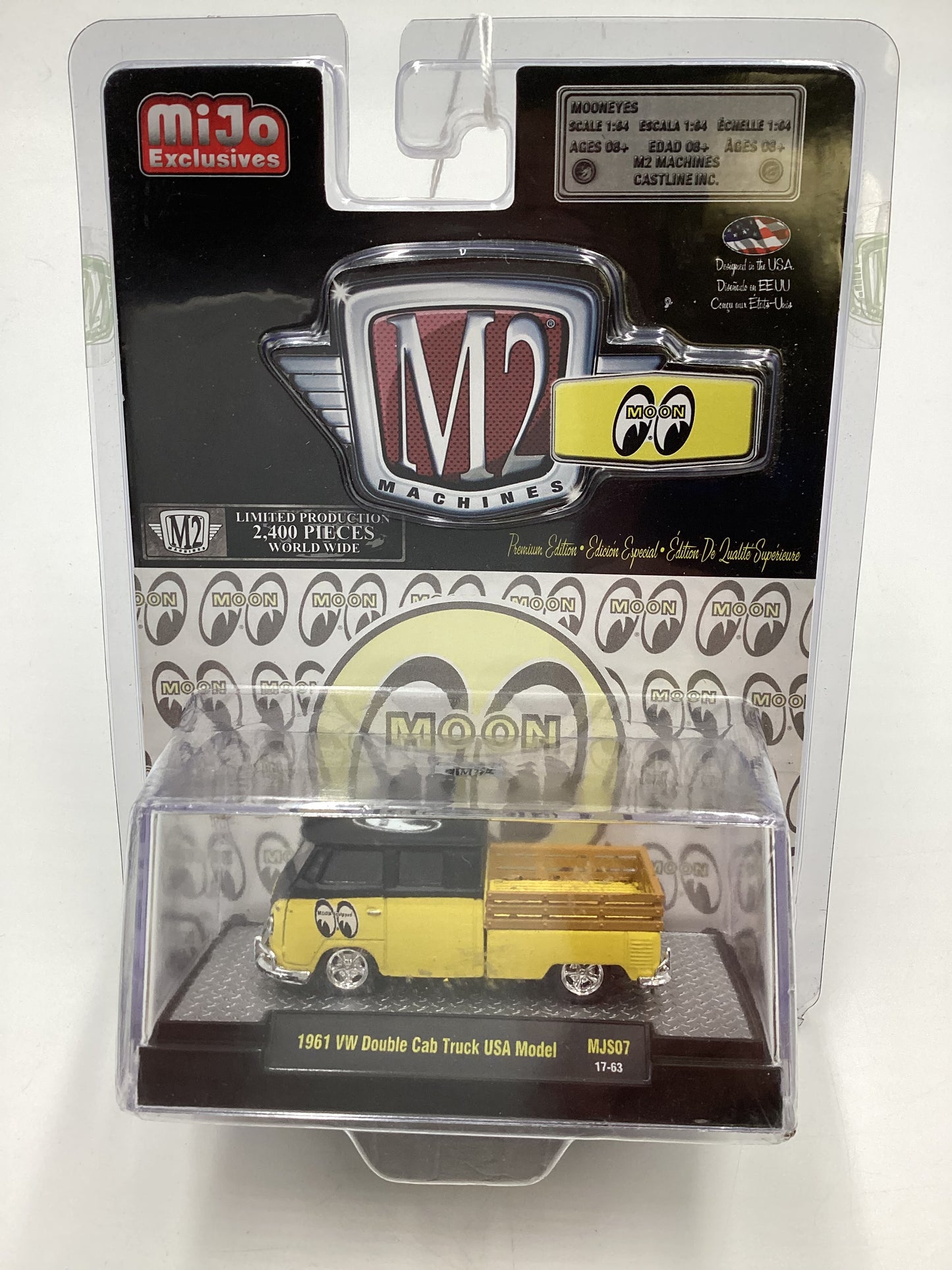 M2 MACHINEs Mijo Exclusives 1/2400 1961 VW Double Cab Truck USA Model Mooneyes MJS07