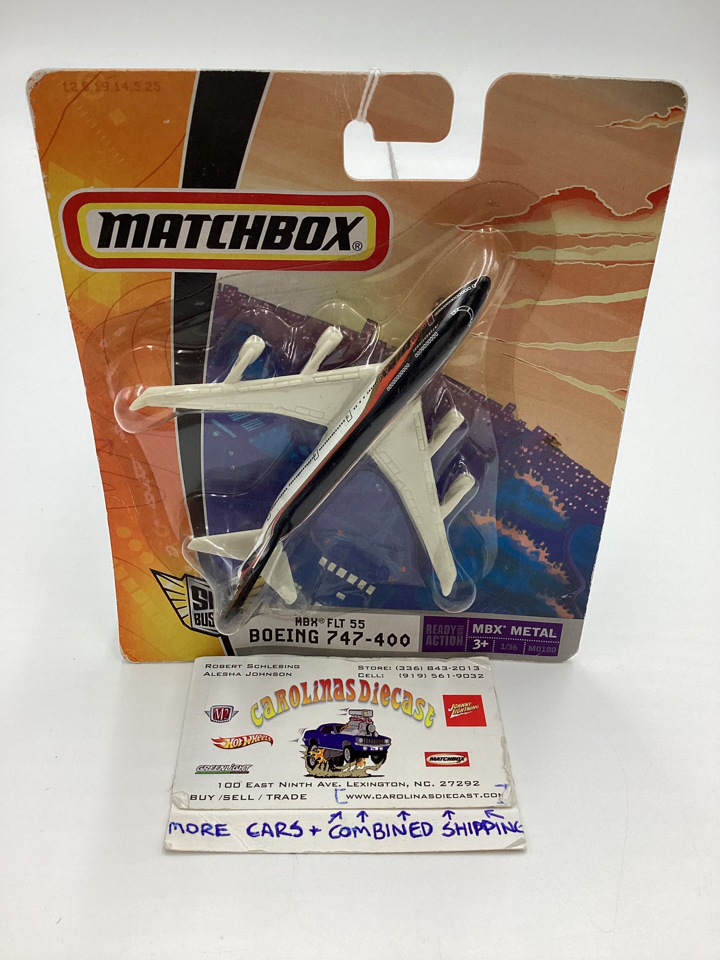 2007 Matchbox Skybusters M1080 MBX FLT 55 Boeing 747-400 113D