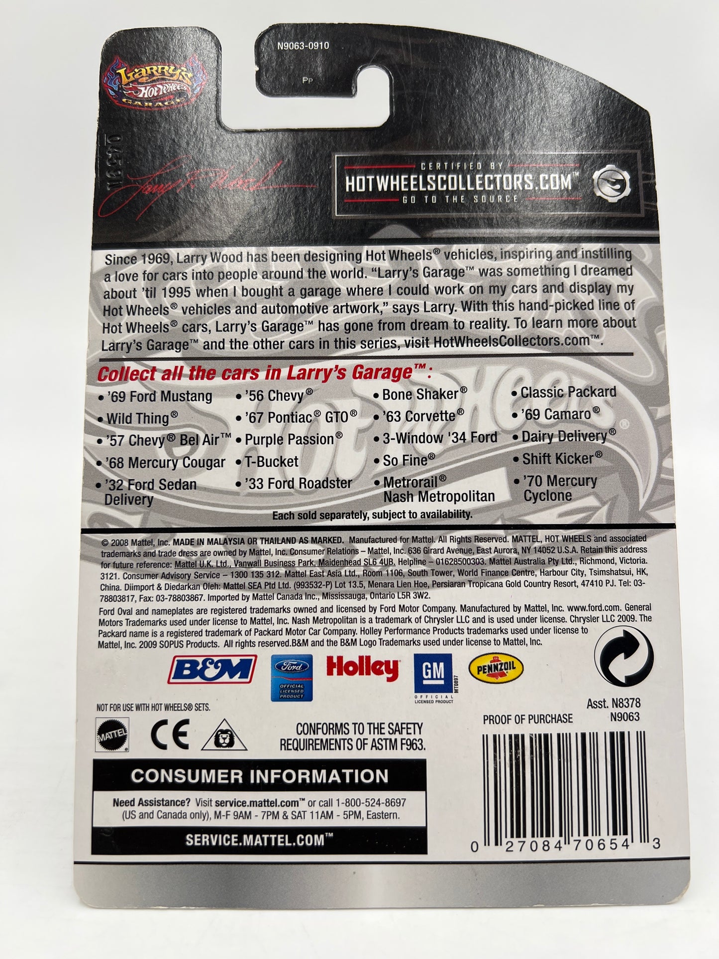 Hot Wheels Premium Larrys Garage #19 Bone Shaker Blue W/Protector