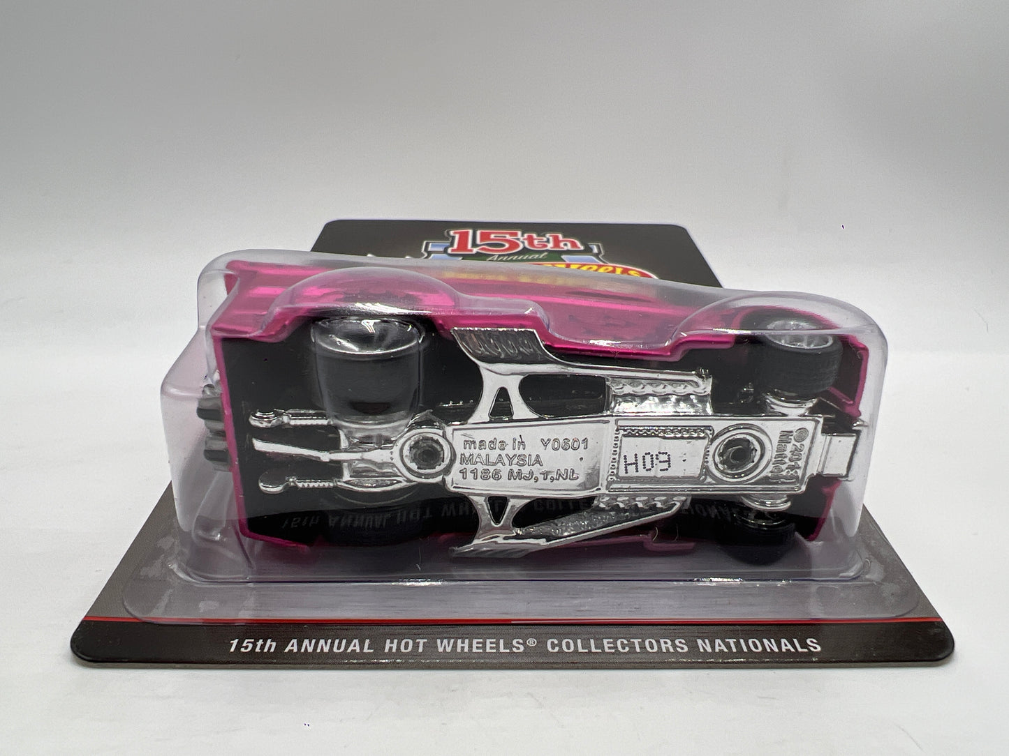 2015 Hot Wheels 15th Annual Collectors Nationals KY #2217/3600 Drag Dairy Pink W/Protector