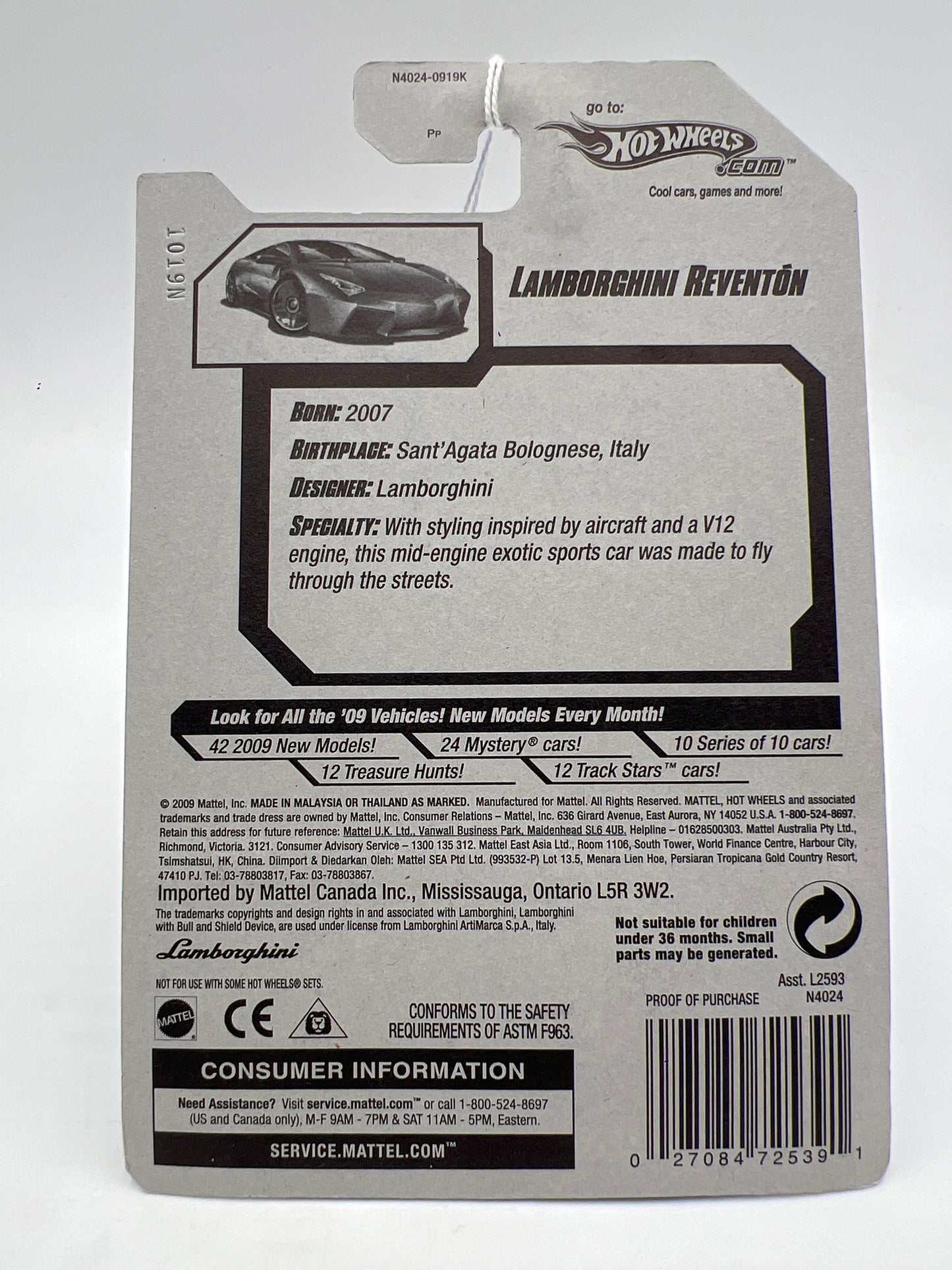 2009 Hot Wheels New Models #21 Lamborghini Reventon Gray 102B