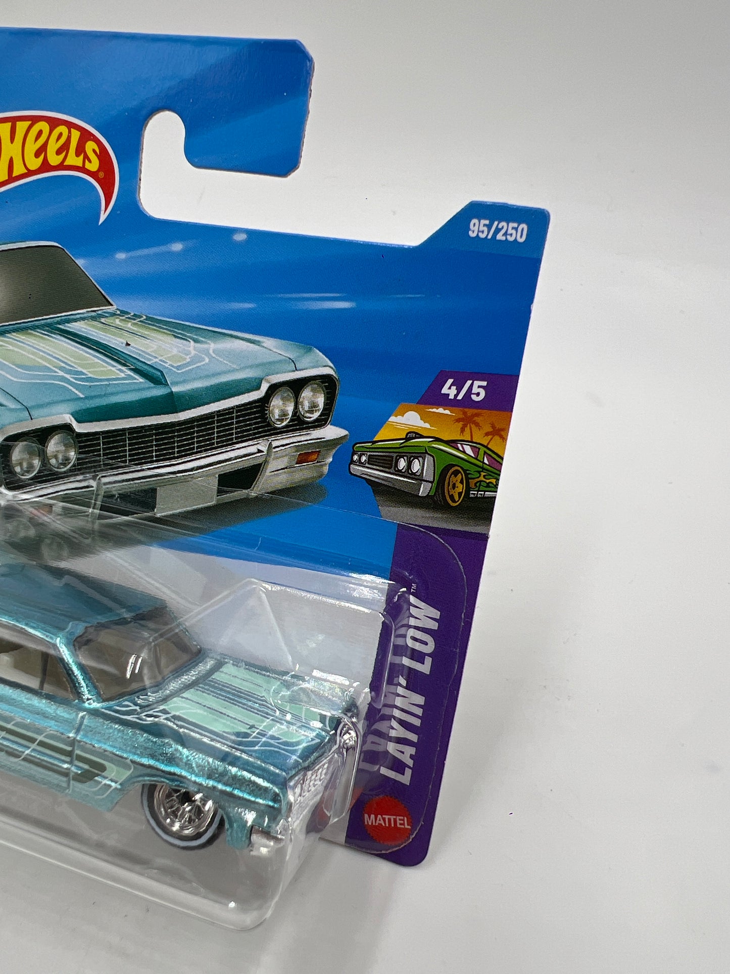 2026 Hot Wheels Short Card Super Treasure Hunt #95 64 Impala Light Blue W/Protector