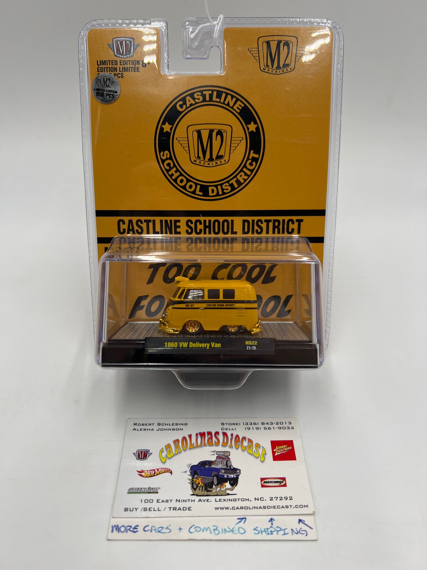 M2 Machines CHASE Castline School District 1960 VW Delivery Van Yellow Bus HS22