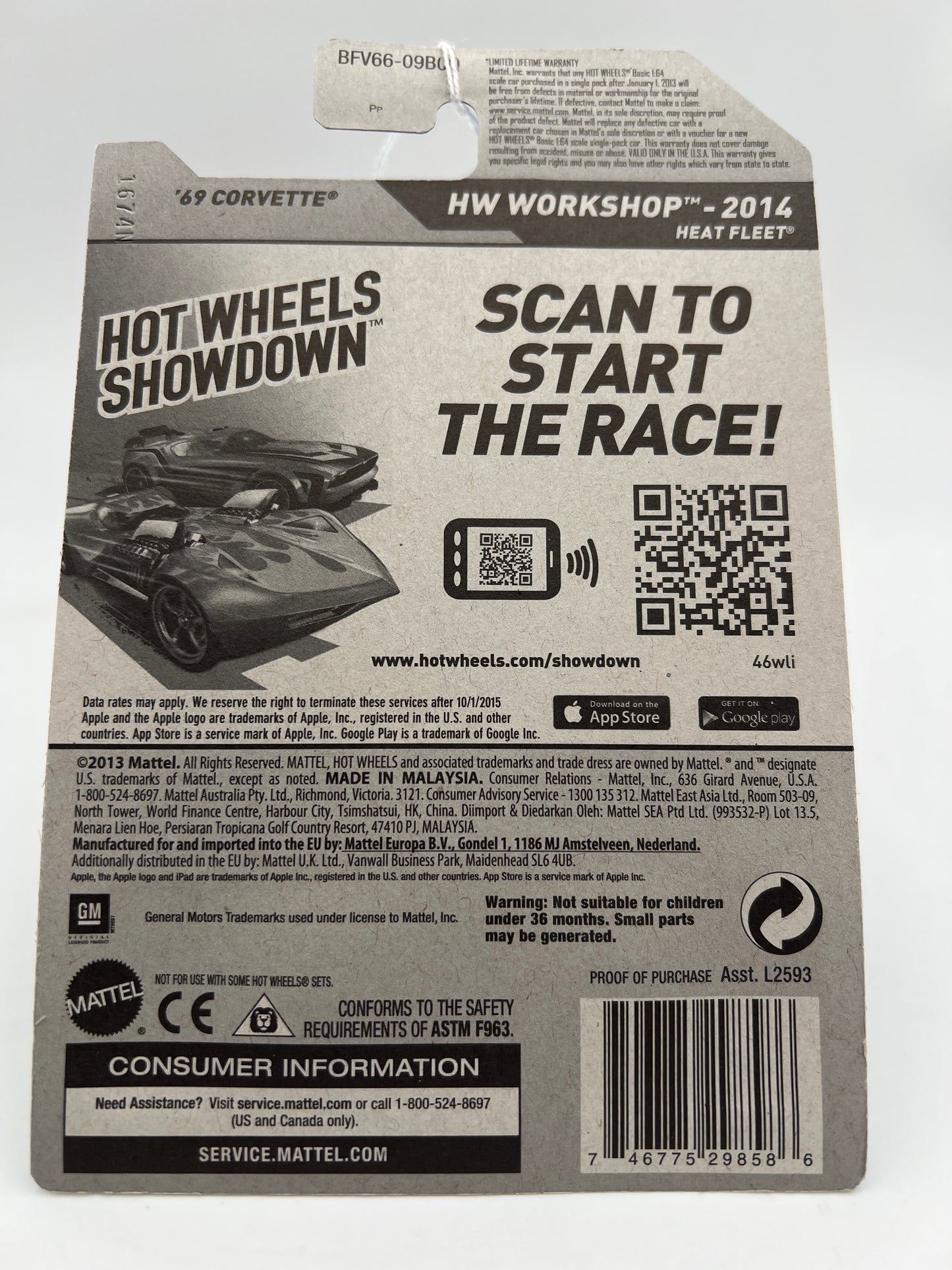 2014 Hot Wheels Kmart Exclusive Workshop #214 69 Corvette Light Blue 235F