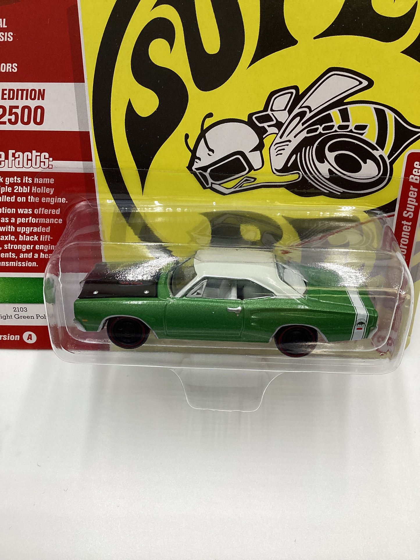 Johnny Lightning Muscle Cars USA Release 1 Version A 1969 1/2 Dodge Coronet Super Bee Green 229F