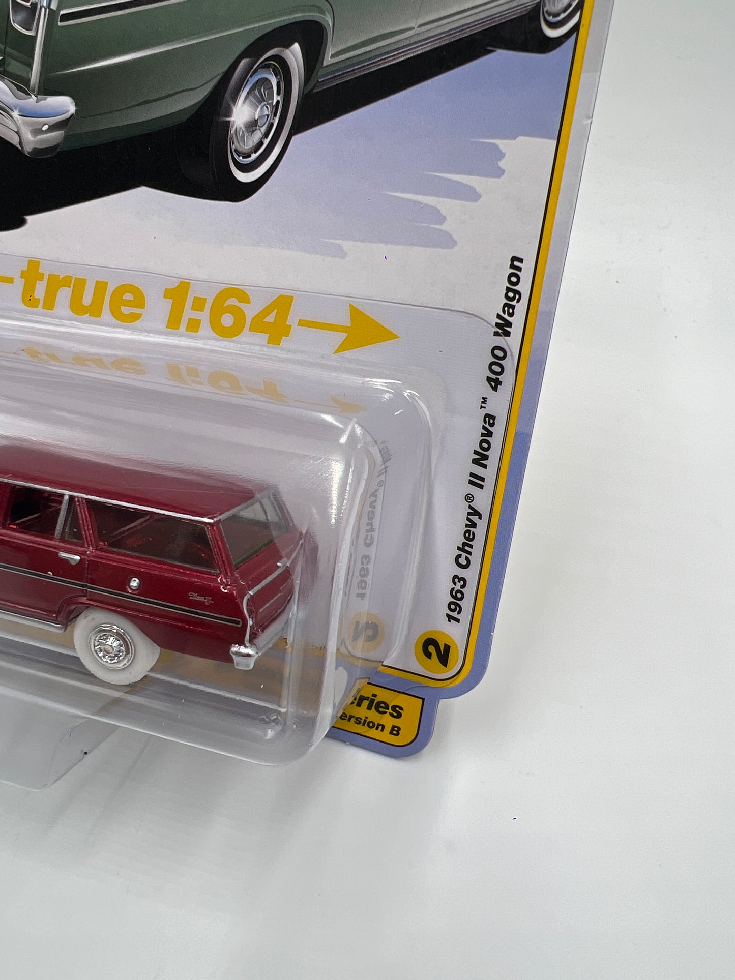 Auto World Ultra Red Chase Vintage Muscle Release 7 Version B 1963 Chevy II Nova 400 Wagon Red