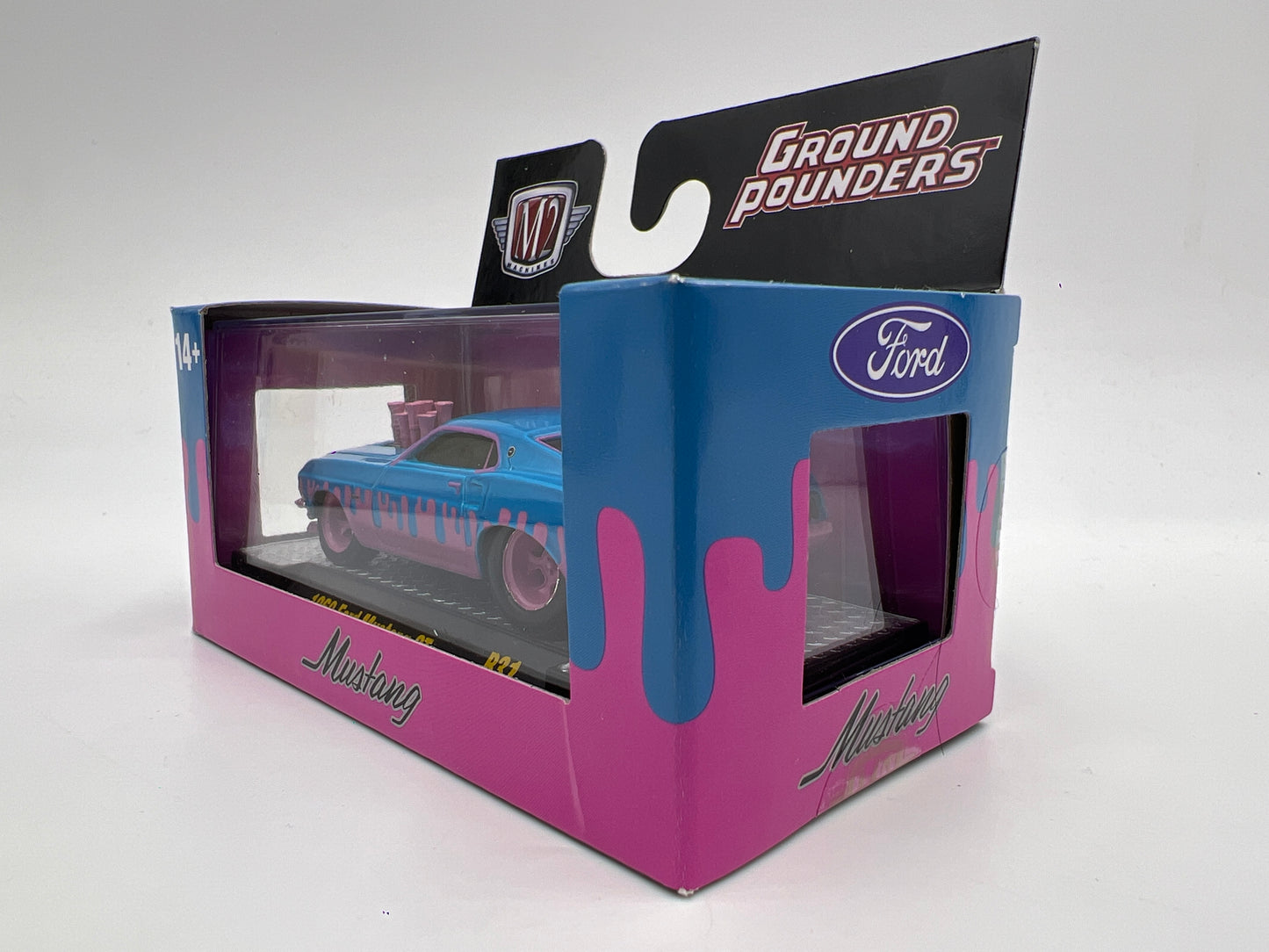 M2 Machines Ground Pounders CHASE 1969 Ford Mustang GT Blue/Pink R31