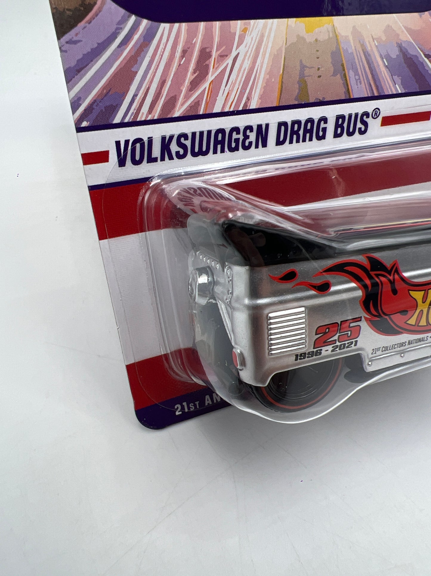 2021 Hot Wheels 21st Annual Collectors Nationals #2396/4000 Volkswagen Drag Bus W/Protector