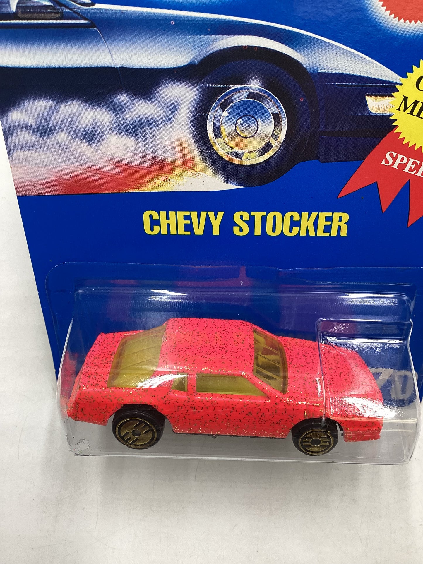 Hot Wheels Blue Card Collector No. 270 Chevy Stocker Pink UH Gold Wheels 240A
