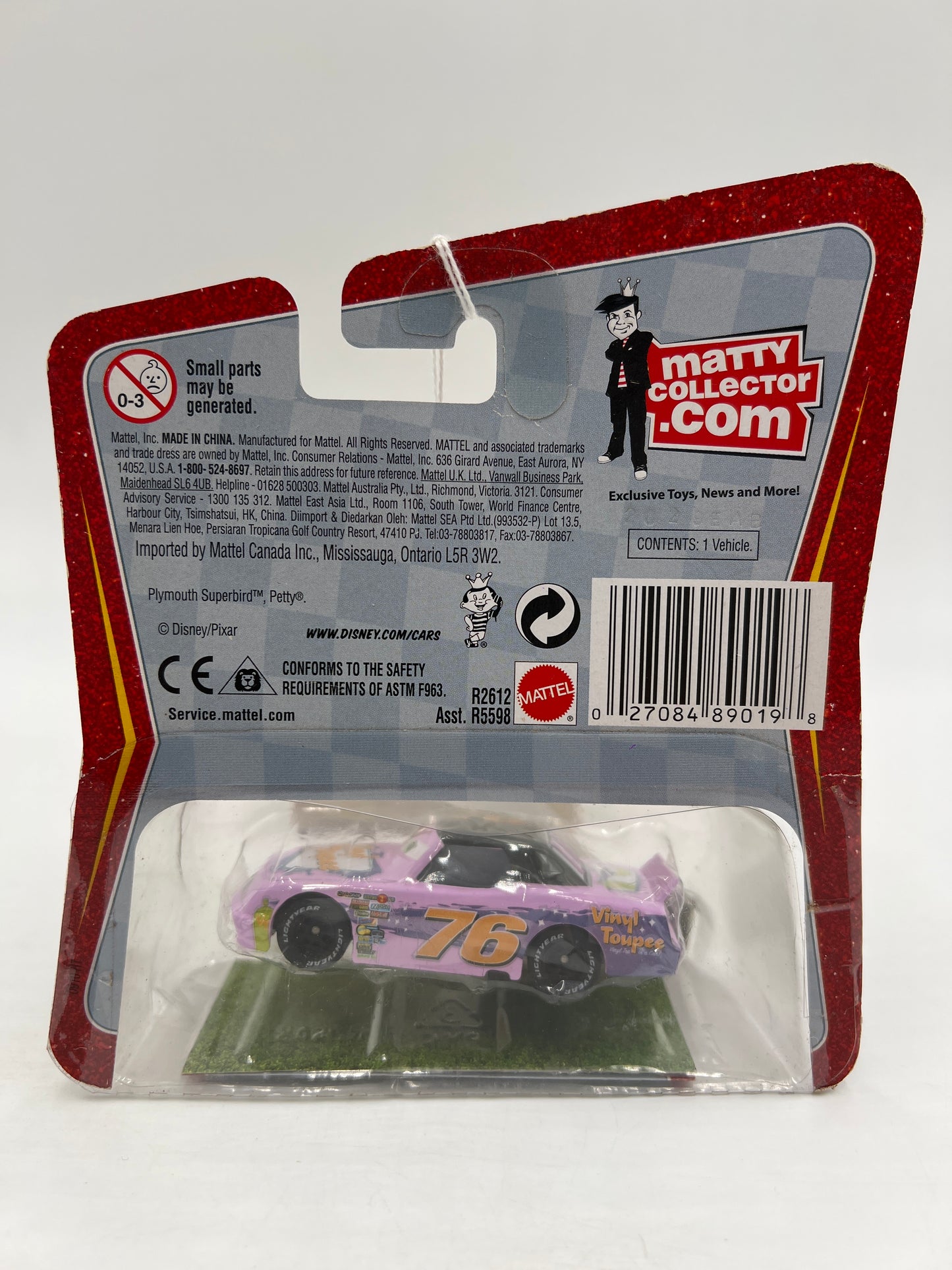 Disney Pixar The World Of Cars Rubber Tires Vinyl Toupee No 76 137B