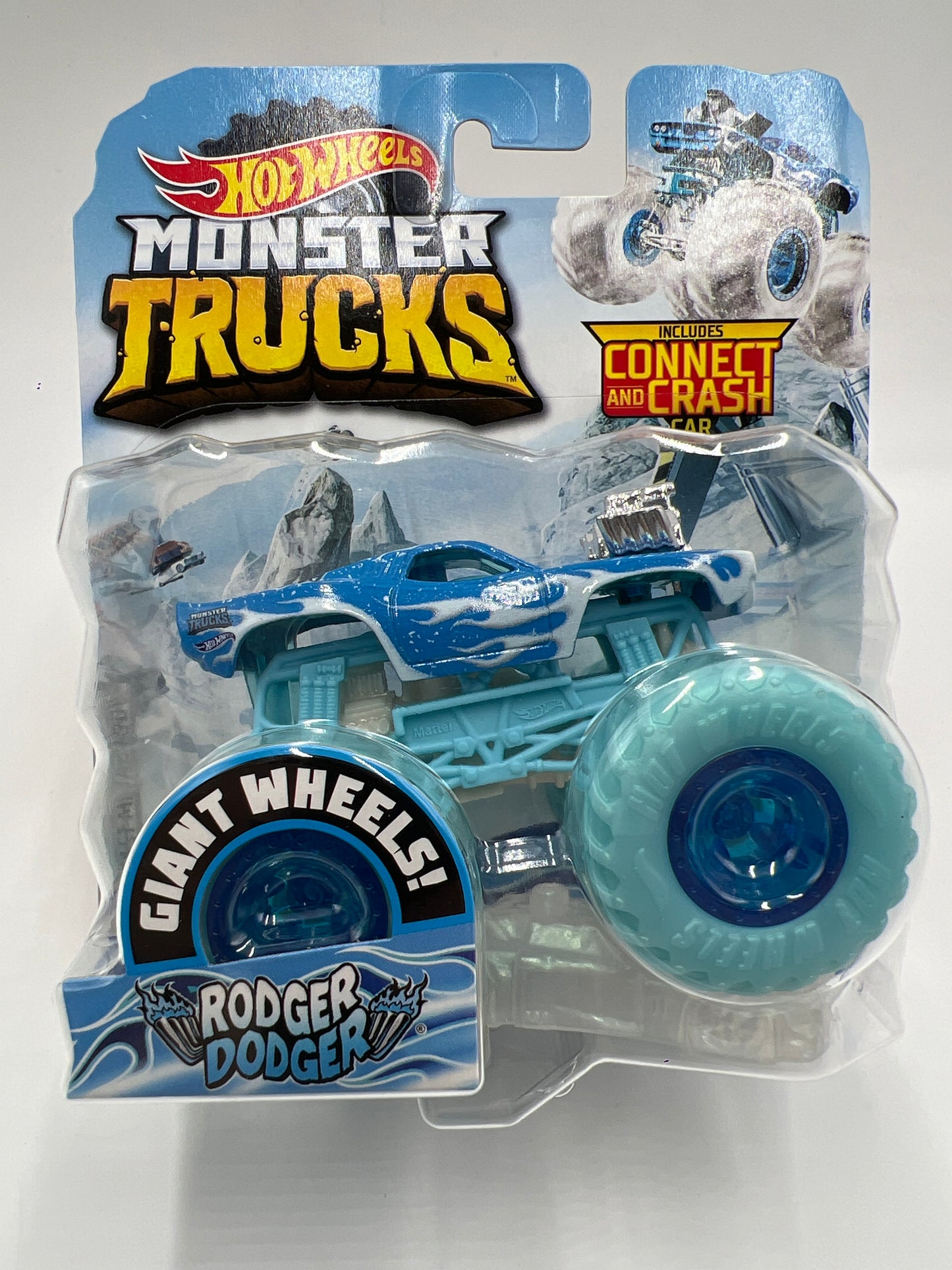 Hot Wheels Monster Trucks Blizzard Bashers Rodger Dodger W/Protector VHTF