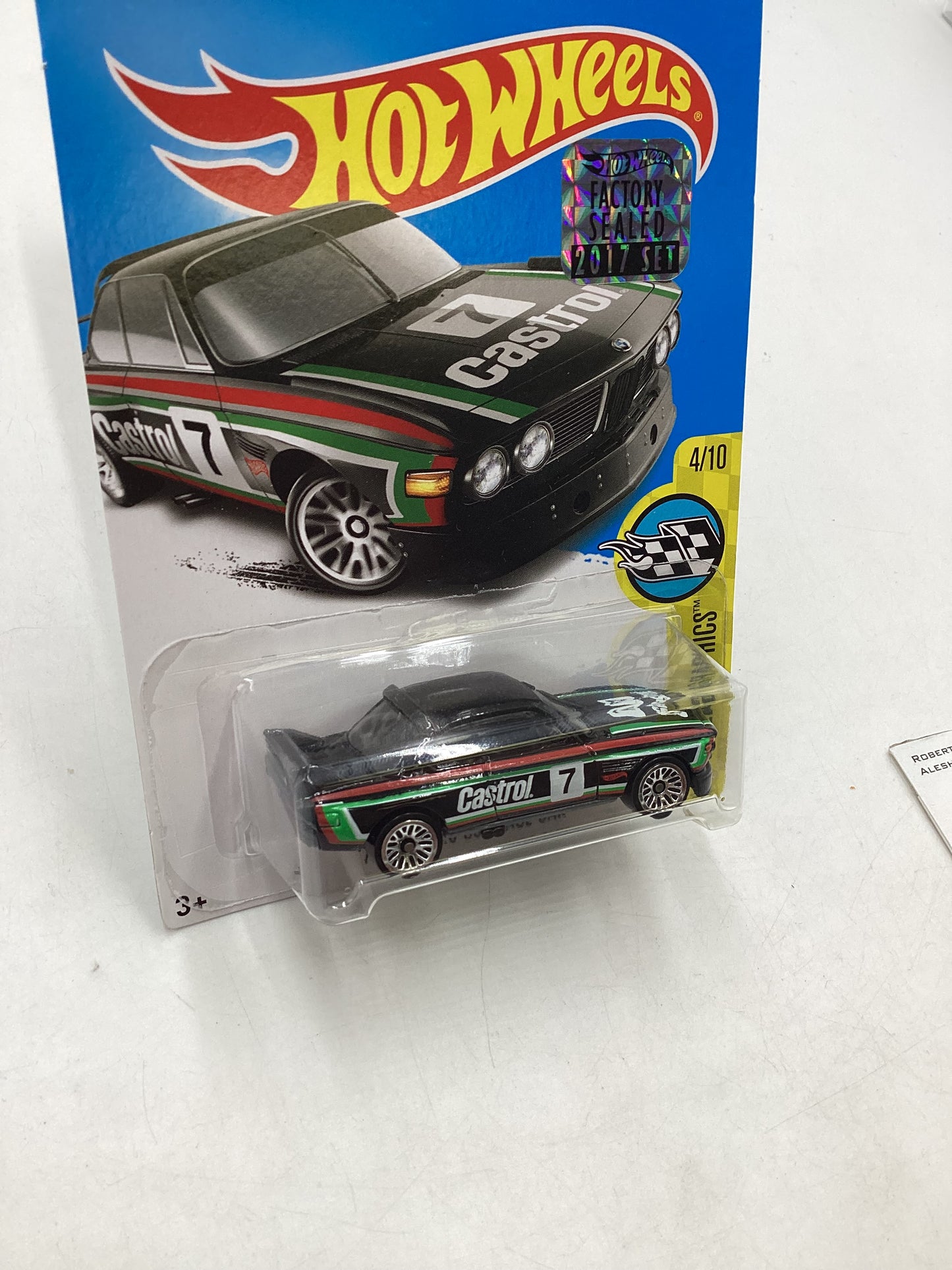 2017 Hot wheels 73 BMW 3.0 CSL Race Car Black Factory sealed sticker #57 105H