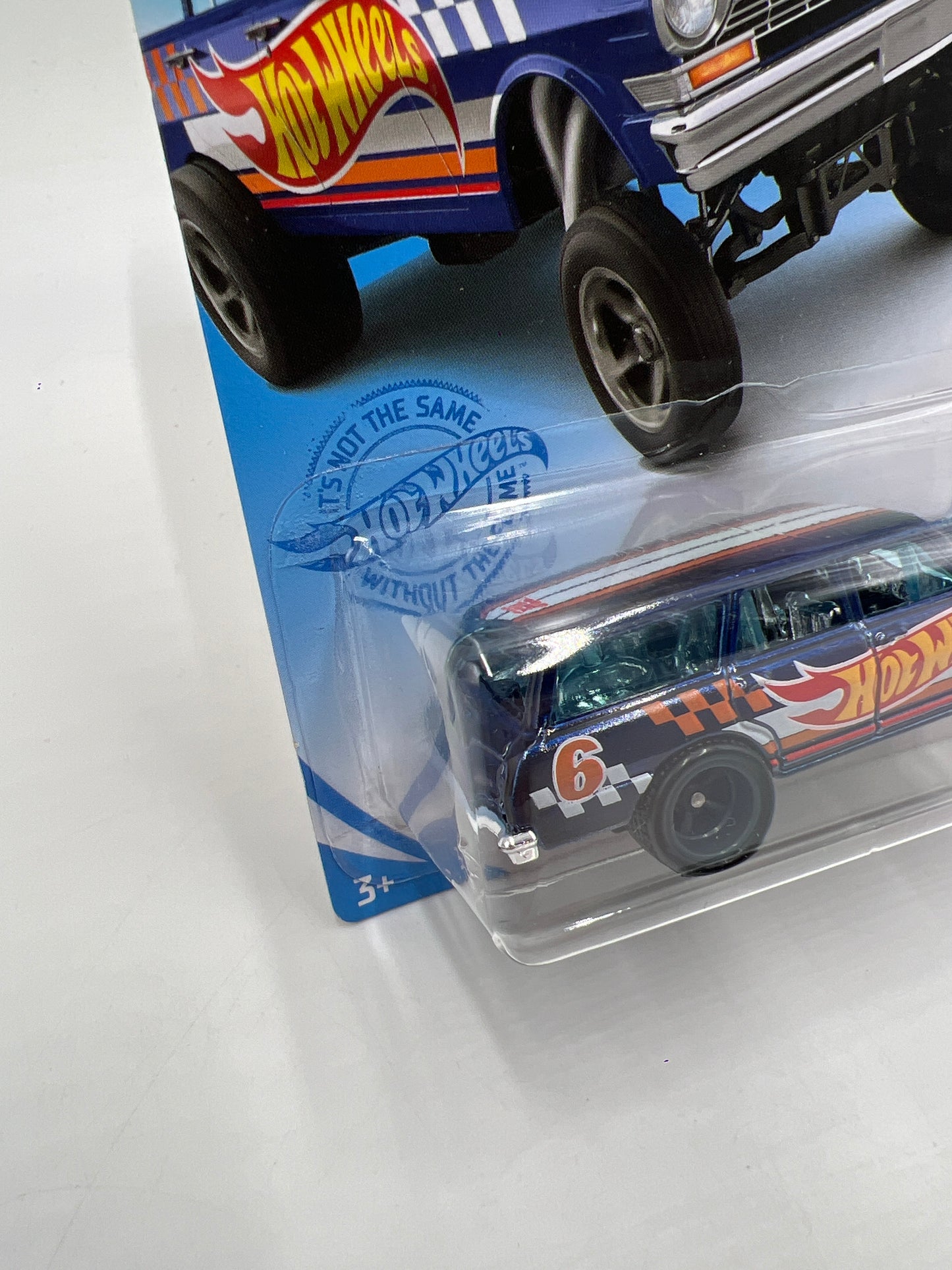 2021 Hot Wheels Super Treasure Hunt #232 64 Nova Wagon Gasser Blue W/Protector